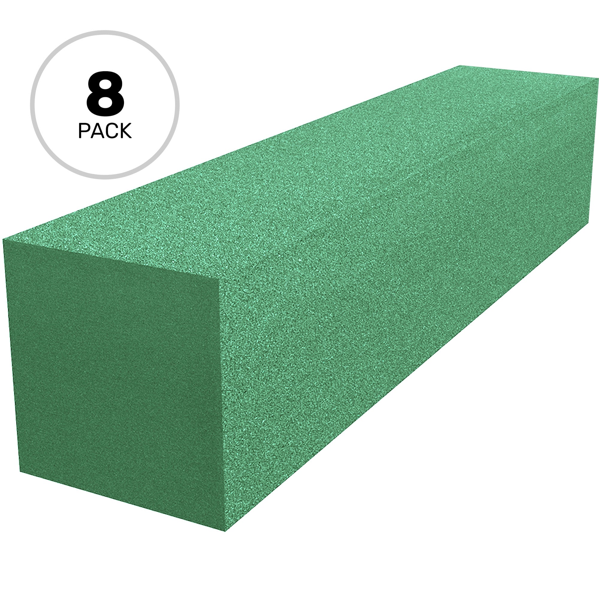 Performance Audio 6" x 6" x 24" Corner Fill Acoustic Foam Block (Forest Green, 8 Pack)