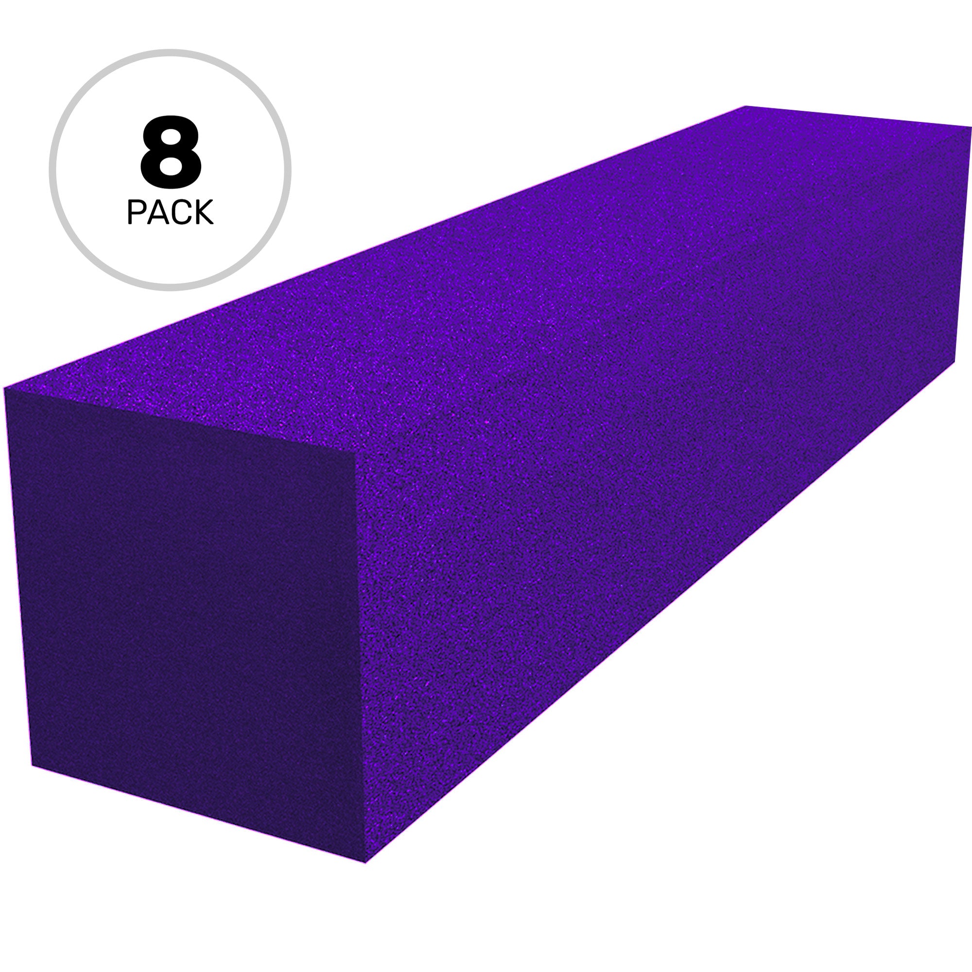 Performance Audio 6" x 6" x 24" Corner Fill Acoustic Foam Block (Purple, 8 Pack)