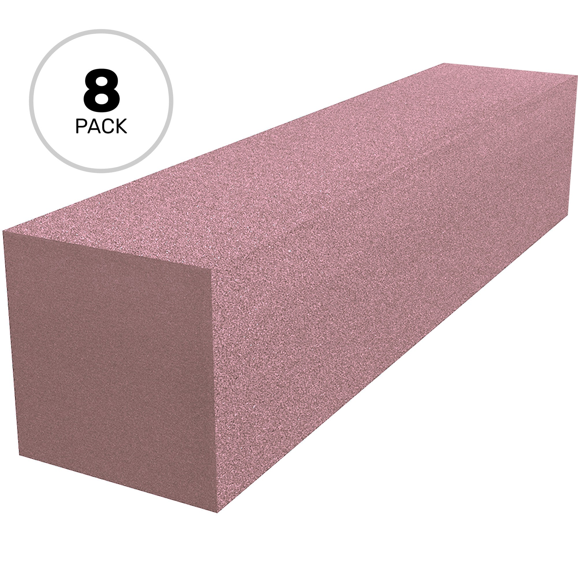 Performance Audio 6" x 6" x 24" Corner Fill Acoustic Foam Block (Rosy Beige, 8 Pack)