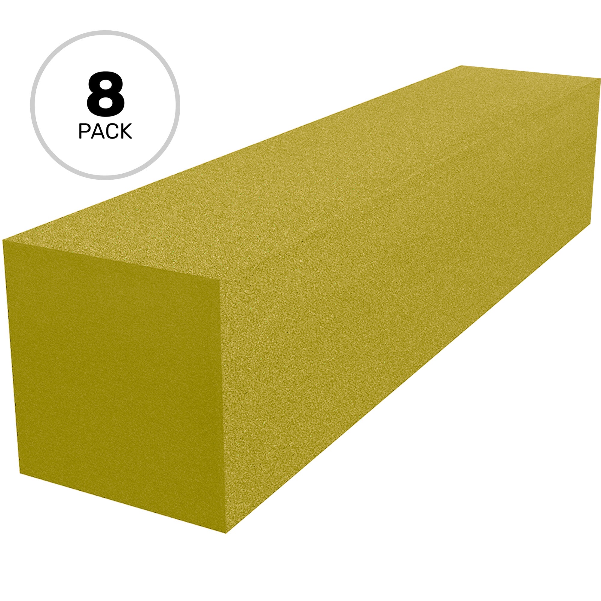 Performance Audio 6" x 6" x 24" Corner Fill Acoustic Foam Block (Yellow, 8 Pack)
