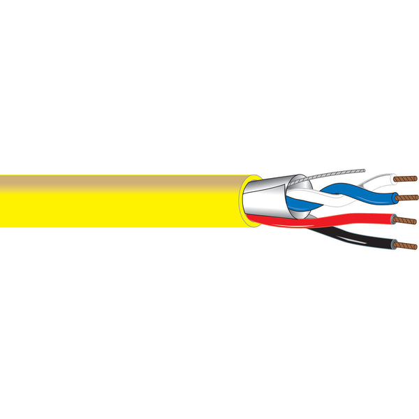 West Penn 77350 22/2 Shielded 18/2 Unshielded Media Control Cable (Yellow, 1000' Roll)