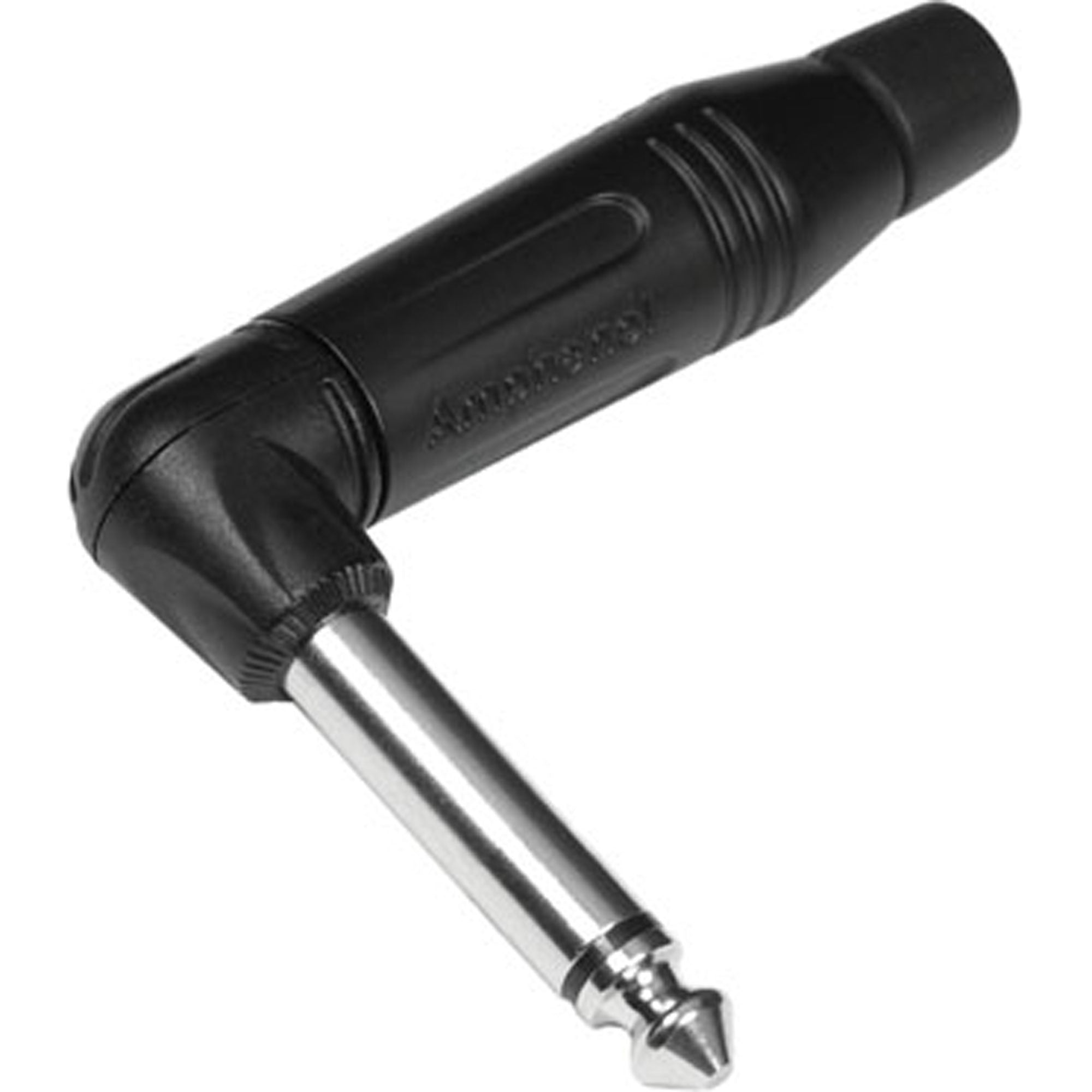 Amphenol ACPM-RB Professional Right-Angle 1/4" TS Mono Phone Plug (Black/Silver, 50 Pack)