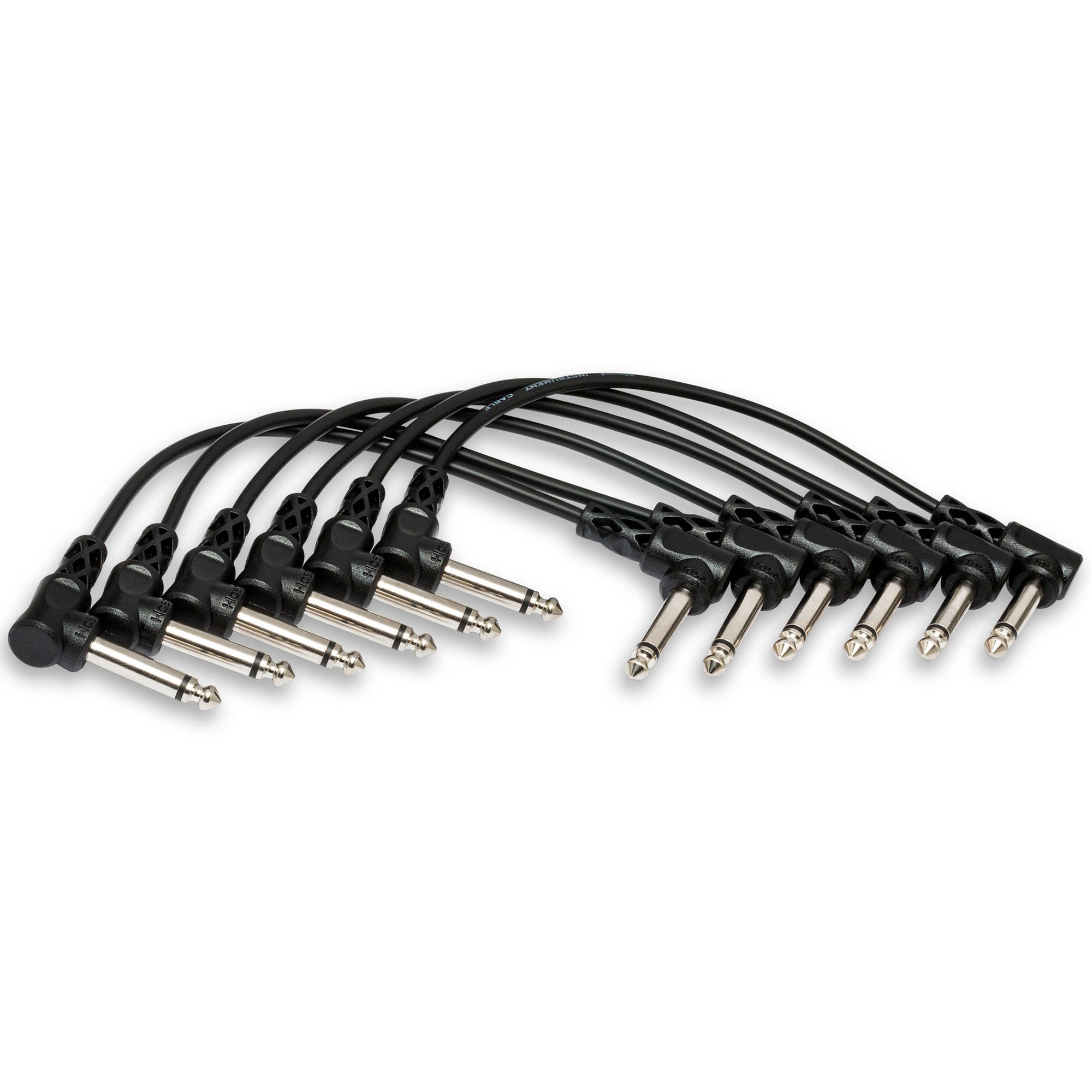 Hosa CFS-606 1/4" Right-Angle Guitar Patch Cables (6", 6 Pack)