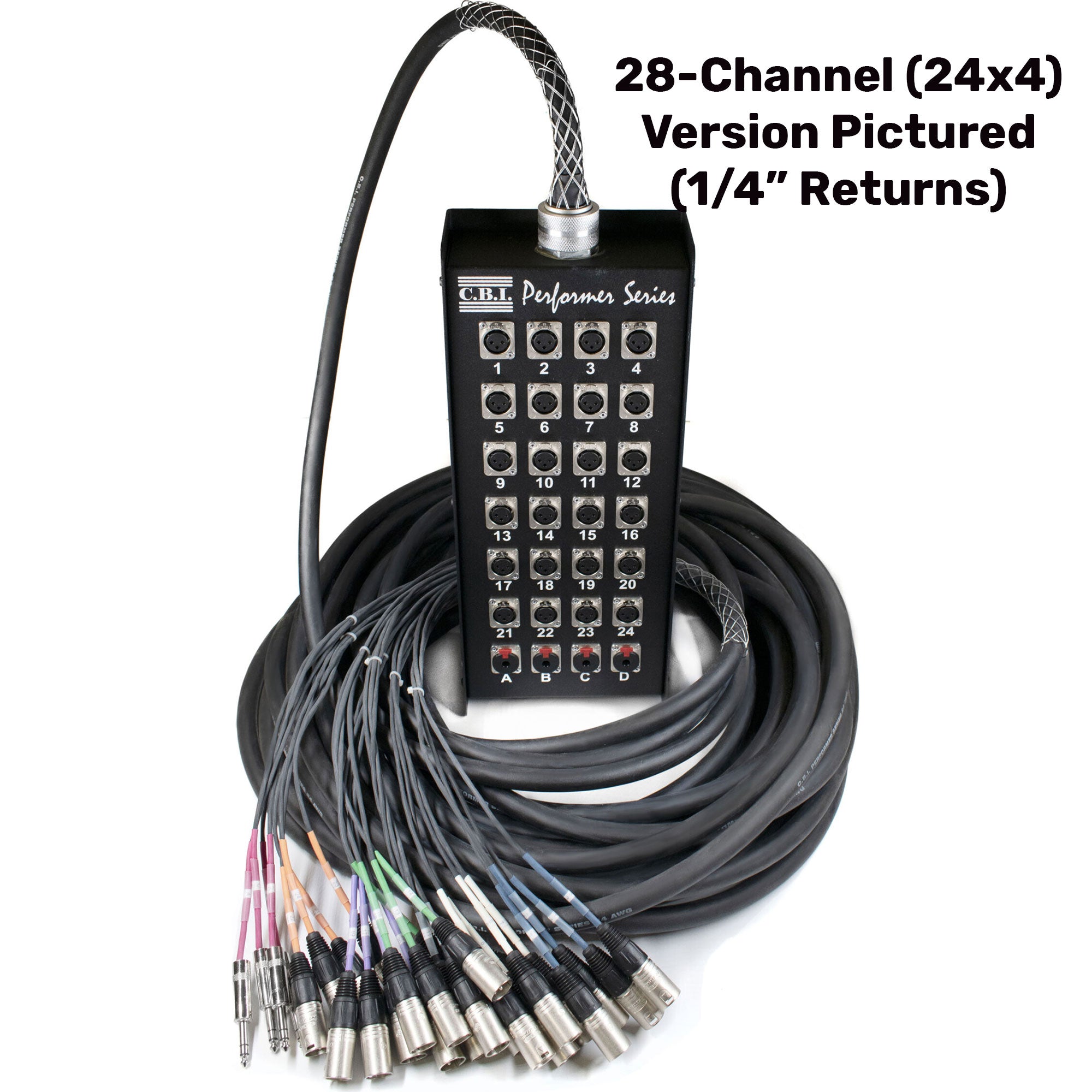 CBI MCA12-1200-50 12-Channel 12x0 Pro Stage Box Snake with 12 Inputs (50')