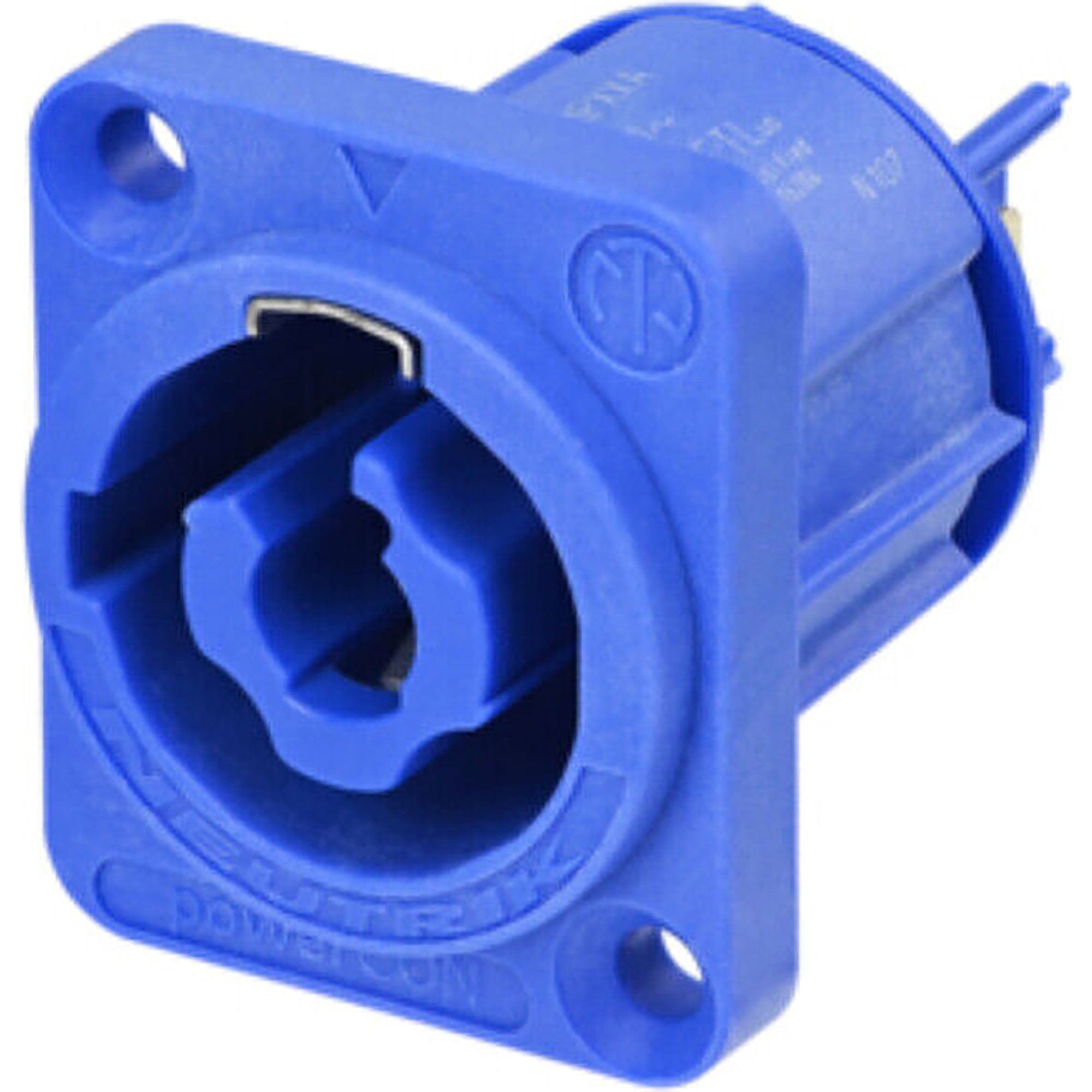 Neutrik NAC3MPXXA powerCON Chassis Connector with 3/16" Flat Tabs (Blue, Power In)