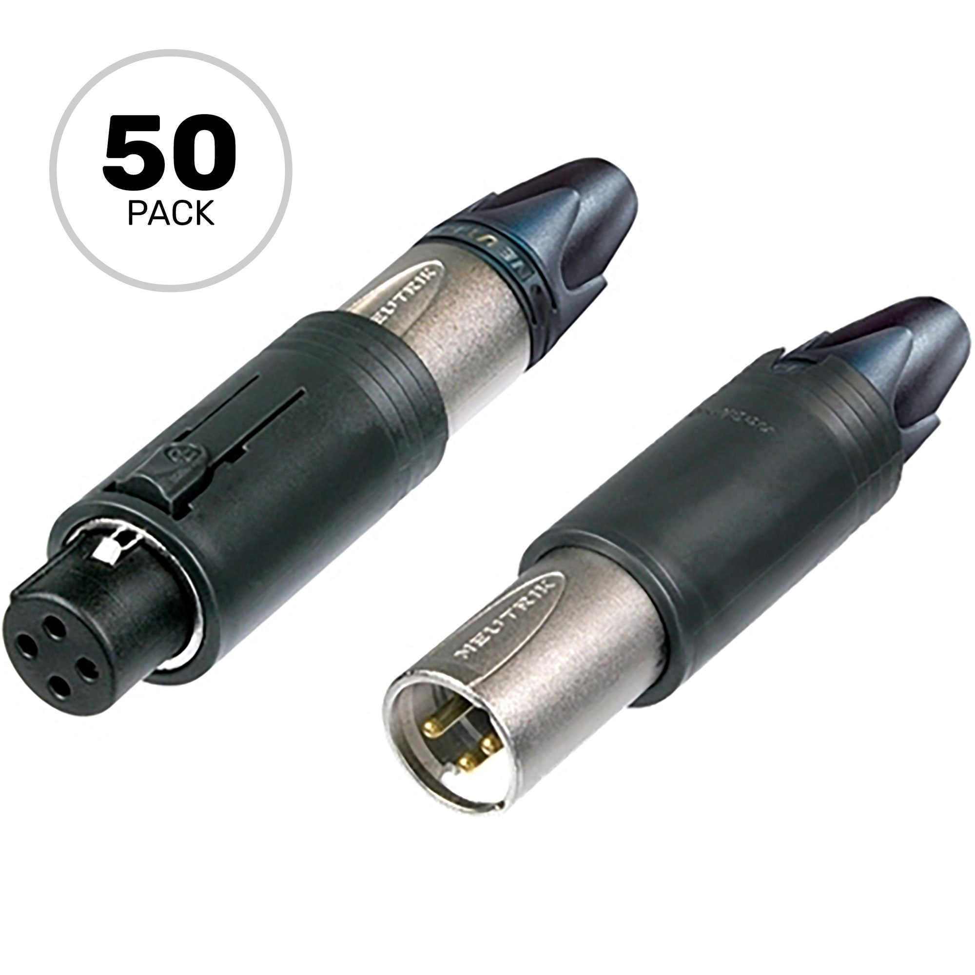 Neutrik NC3FM-C convertCON Unisex Male/Female XLR Cable Connector (Nickel, Box of 50)
