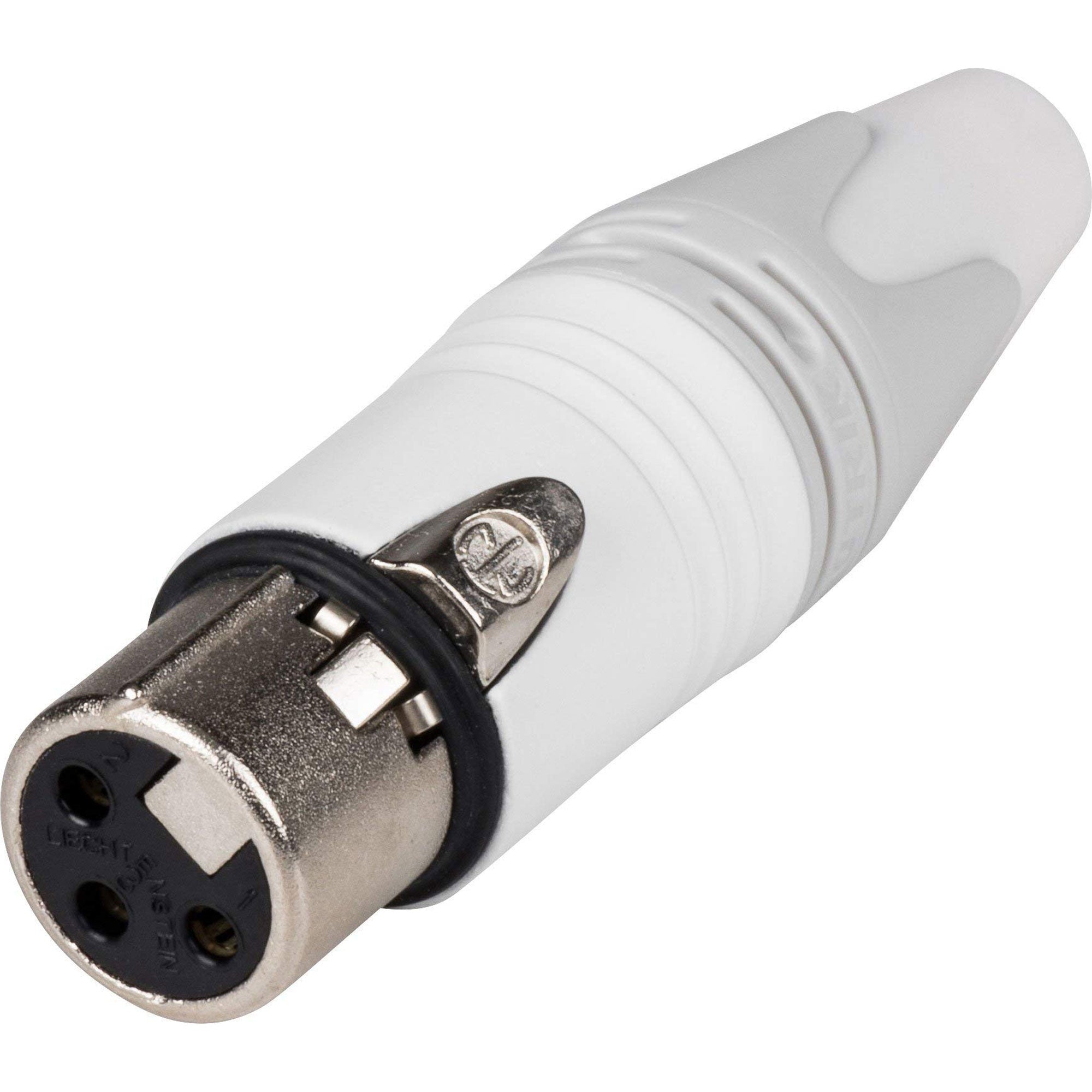Neutrik NC3FXX-WT Female 3-Pin XLR Cable Connector (White/Silver, Box of 100)