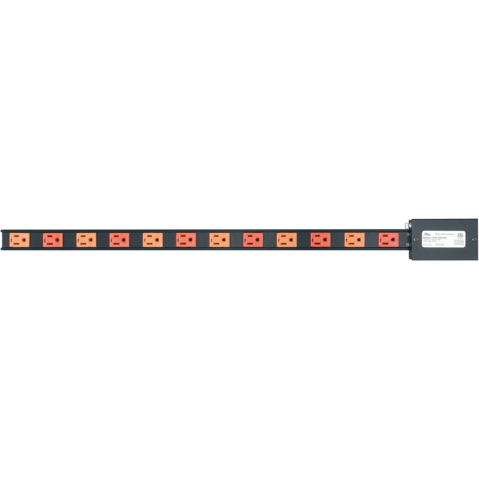 Middle Atlantic PDT-2X615S Thin Power Distribution Strip (12-Outlet, 15 Amp)