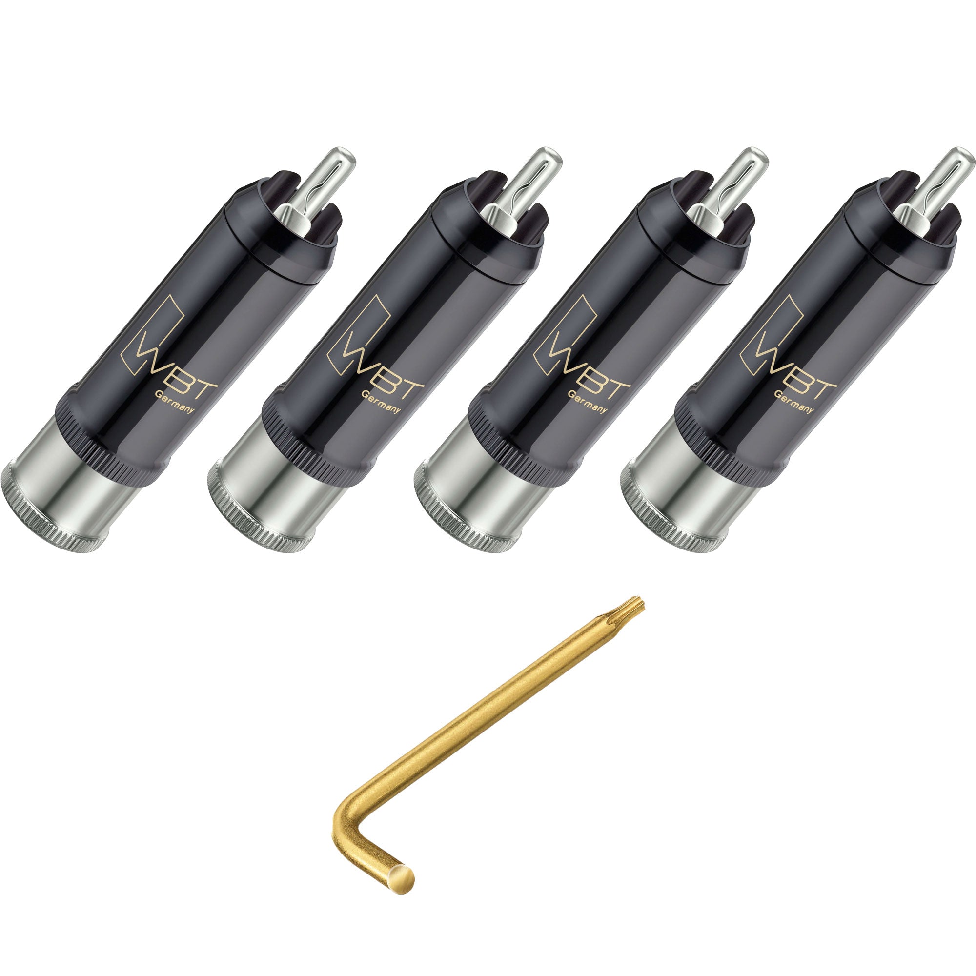 WBT 0152-Ag KIT NextGen Silver Signature Male RCA Connector (4-Pack with Torx Key)
