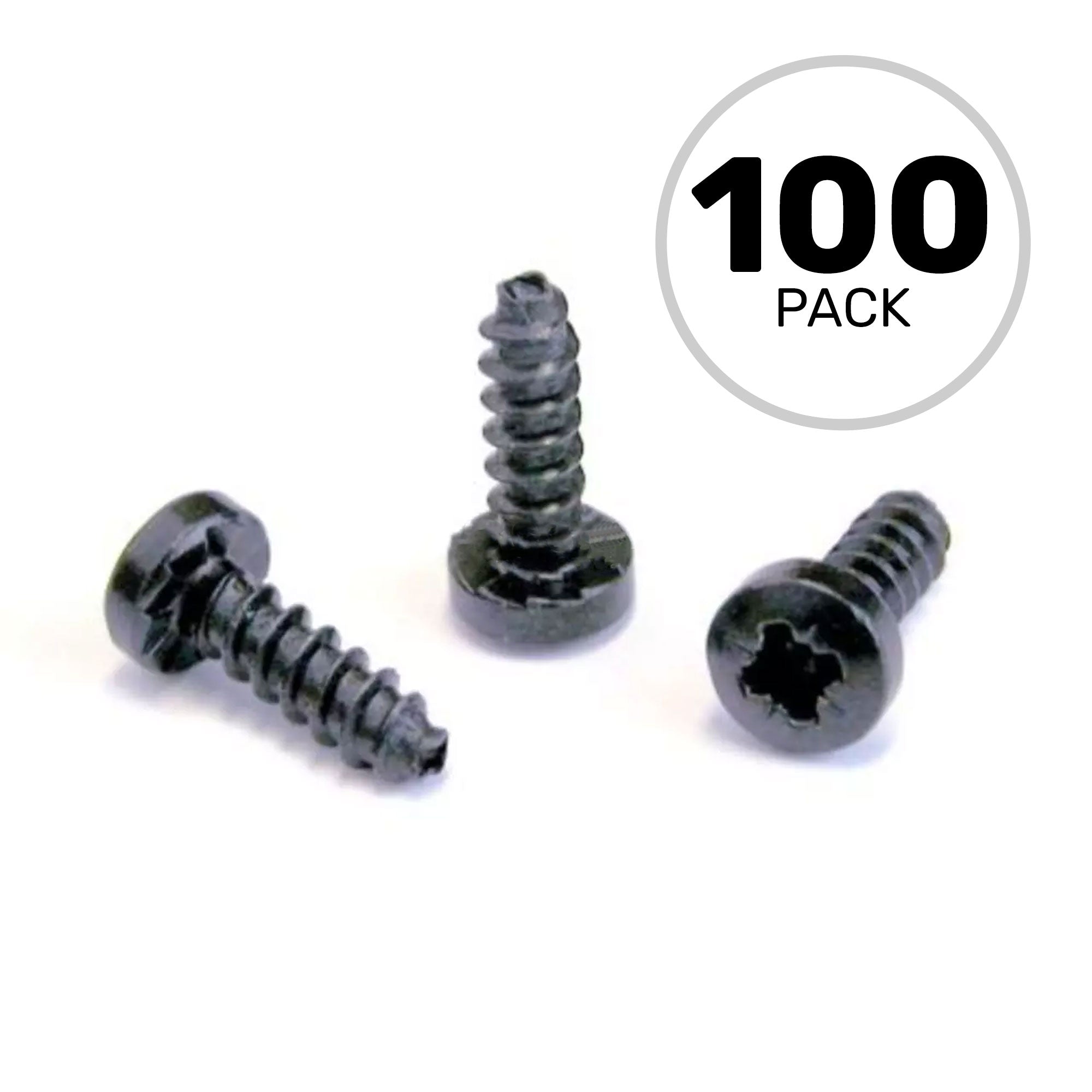 Neutrik A-SCREW-1-8 Self Tapping Panhead Plastite Screw (Black, Bag of 100)