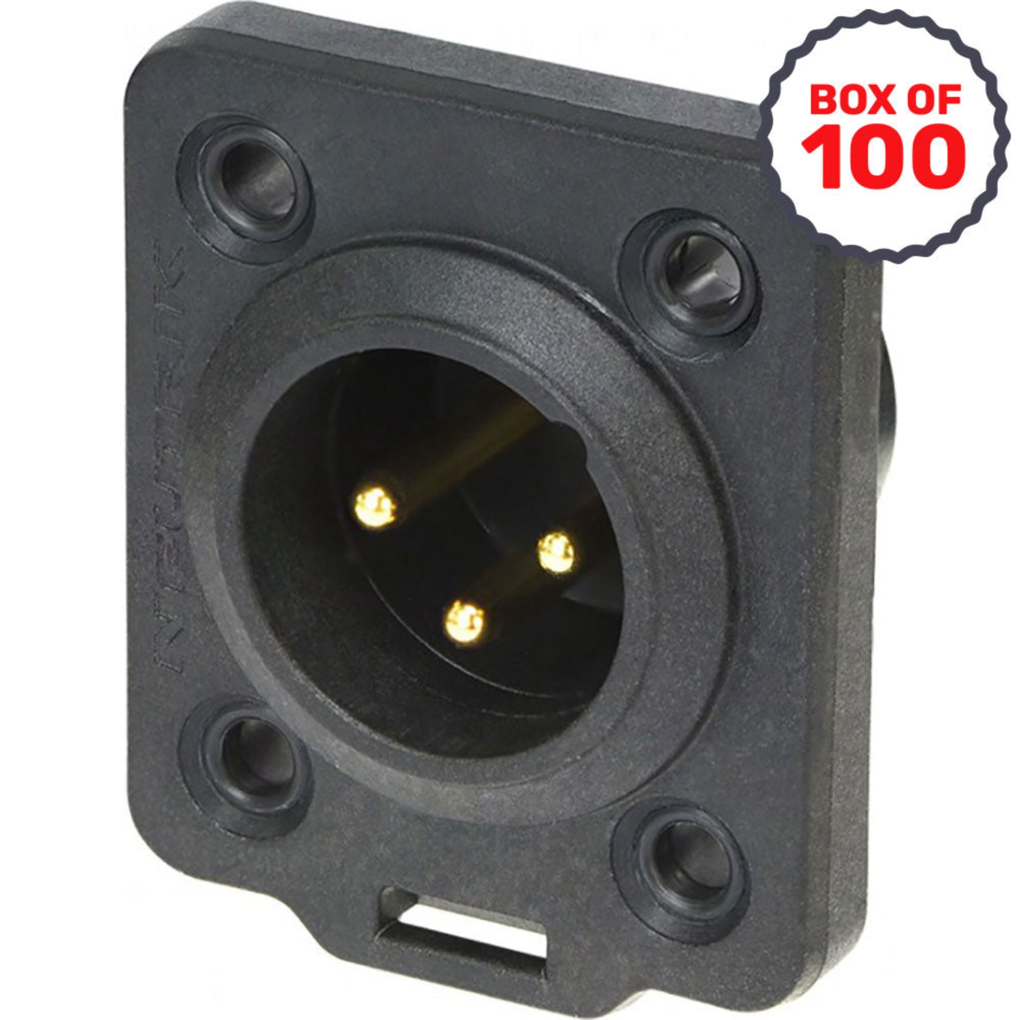 Neutrik NC3MDX-TOP Heavy-Duty Male 3-Pin XLR Chassis Connector IP65 and UV Rated (Box of 100)