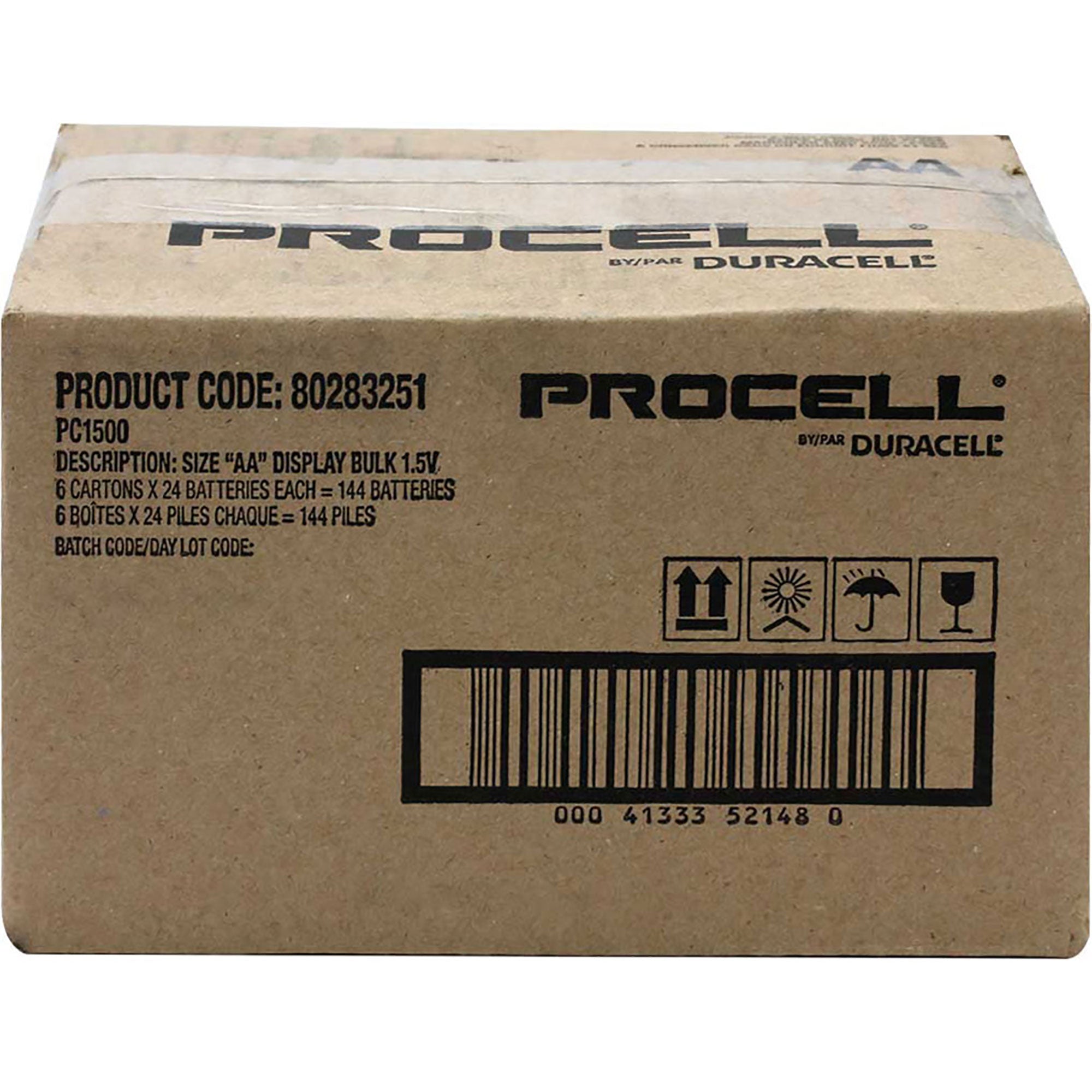 Duracell Procell AA 1.5V Alkaline Batteries (144 Pack)