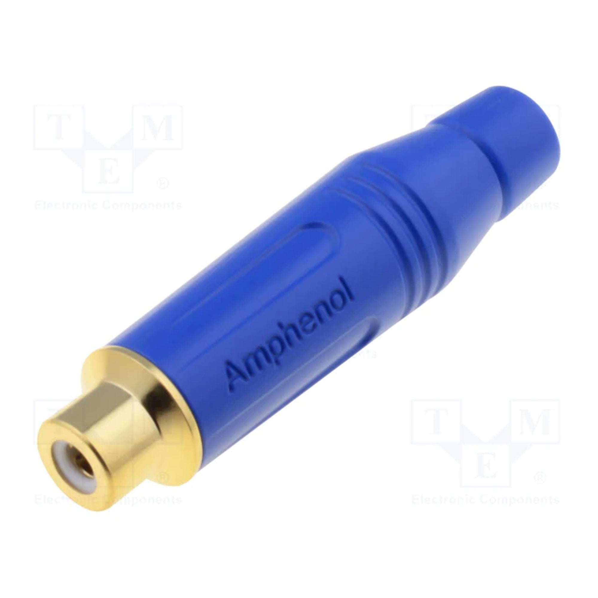 Amphenol ACJR-BLU Gold Plated Female RCA Phono Cable Mount Connector (Blue, 10 Pack)