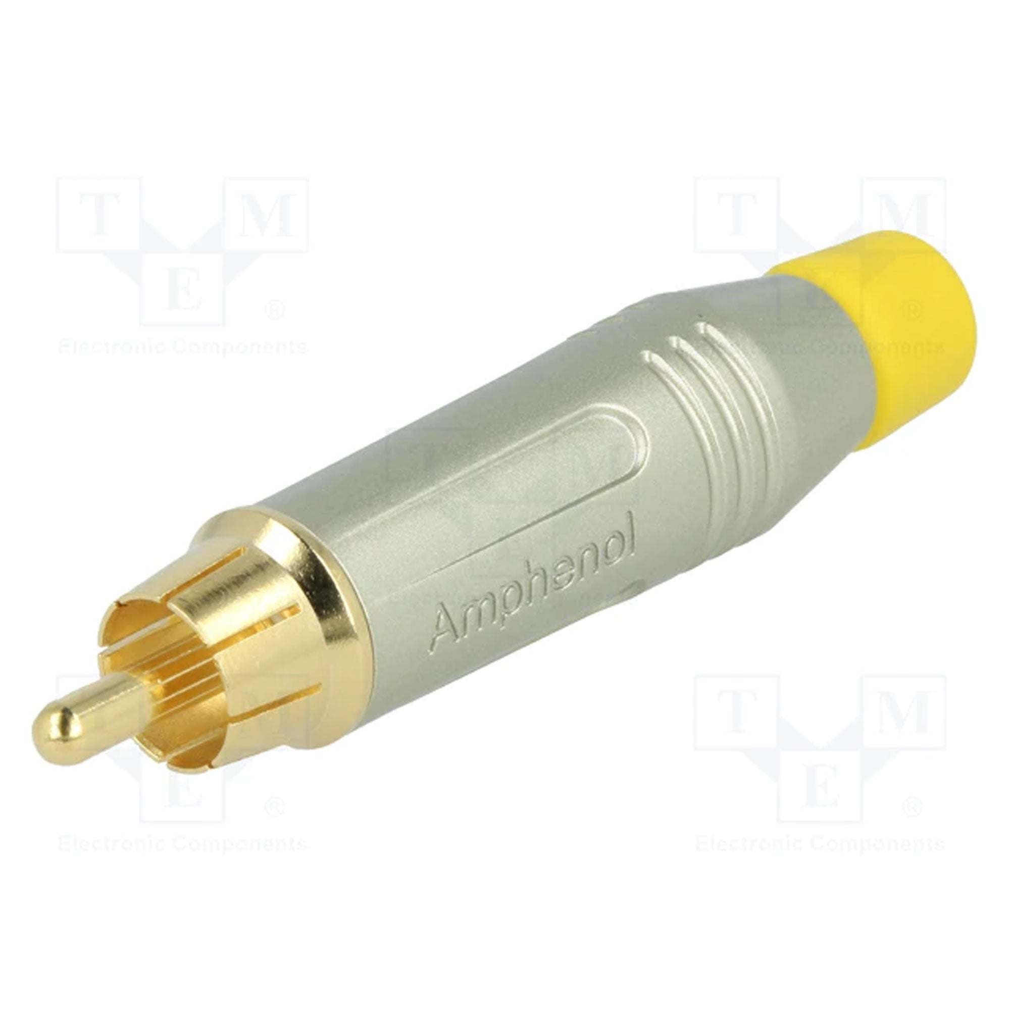 Amphenol ACPR-SYL Gold Plated Male RCA Phono Cable Mount Connector (Nickel/Yellow, Box of 100)