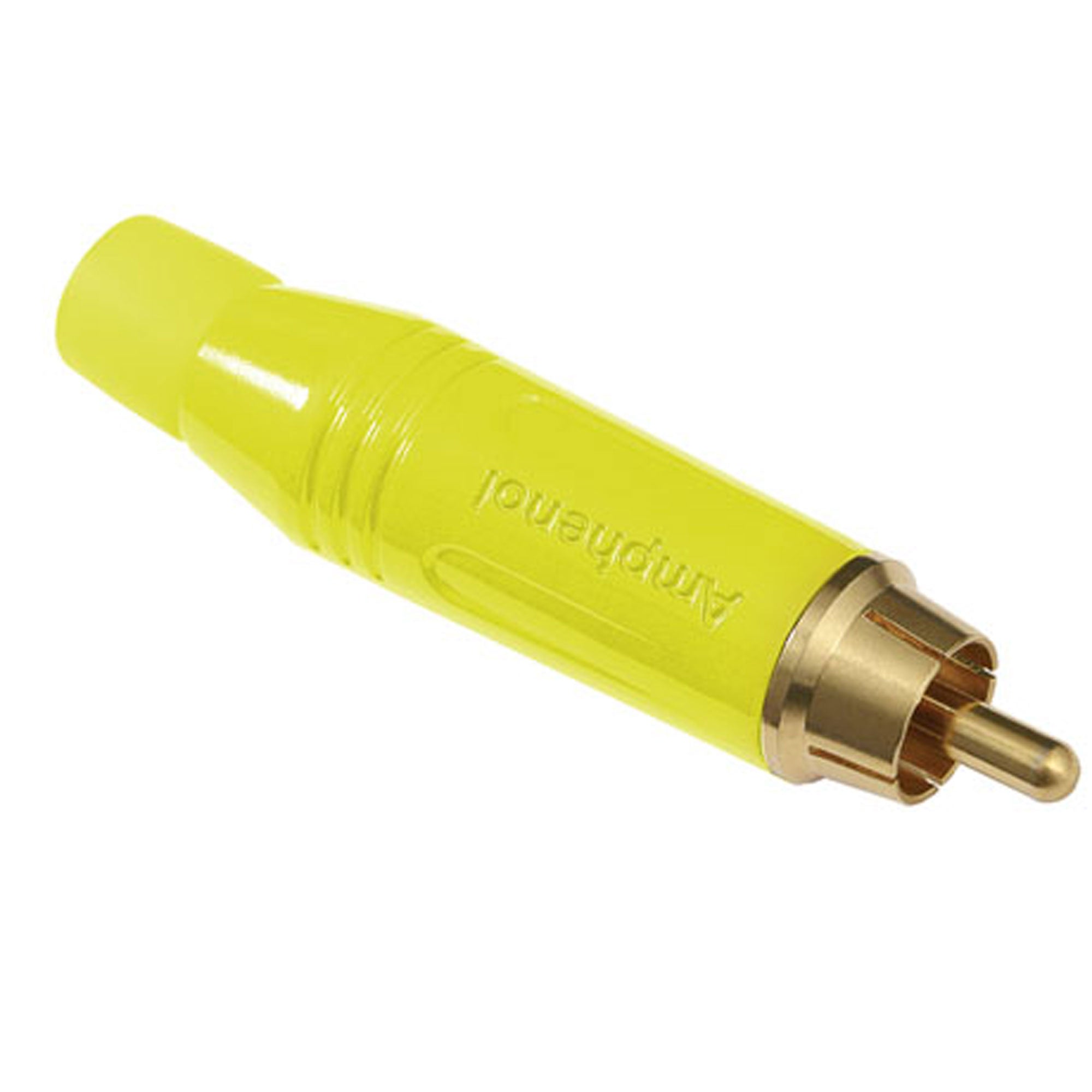 Amphenol ACPR-YEL Gold Plated Male RCA Phono Cable Mount Connector (Yellow, 50 Pack)