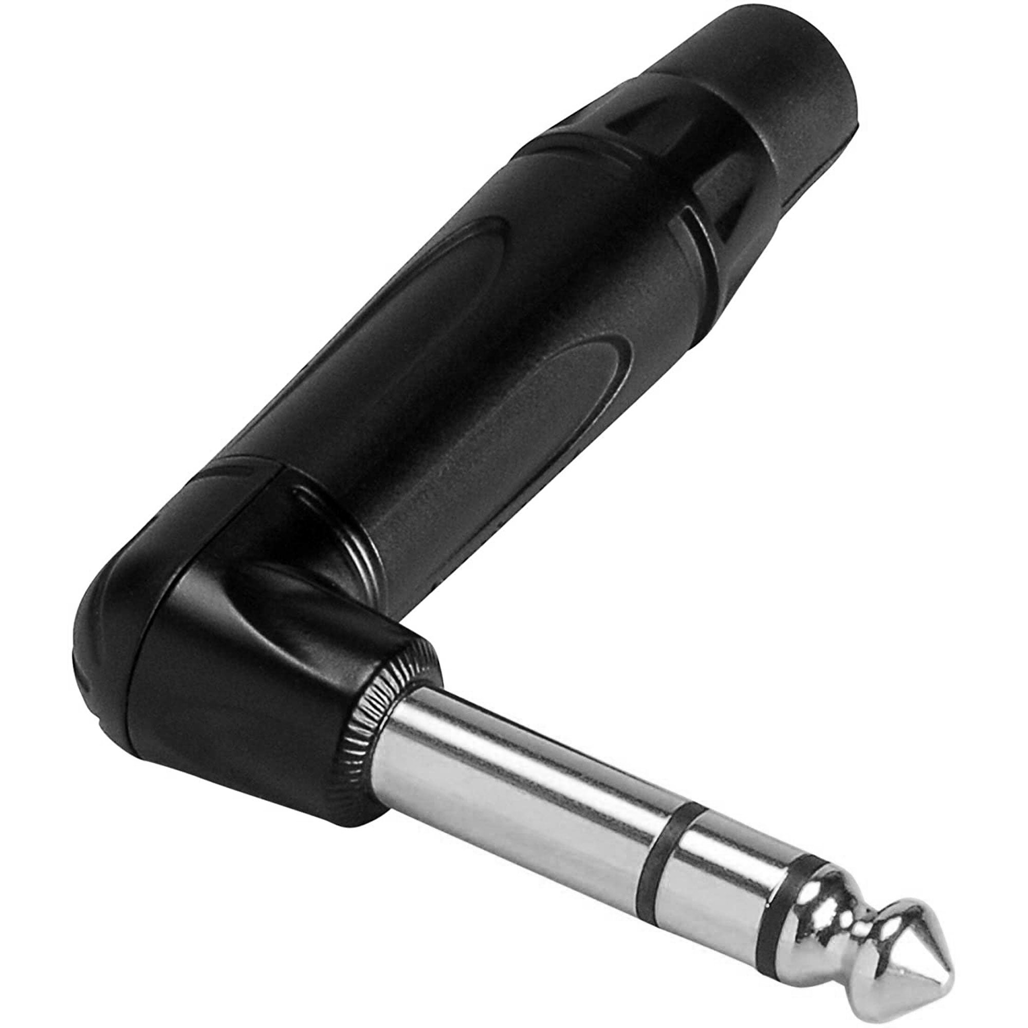 Amphenol ACPS-TB Professional Right-Angle 1/4" TRS Stereo Phone Plug (Black/Silver)