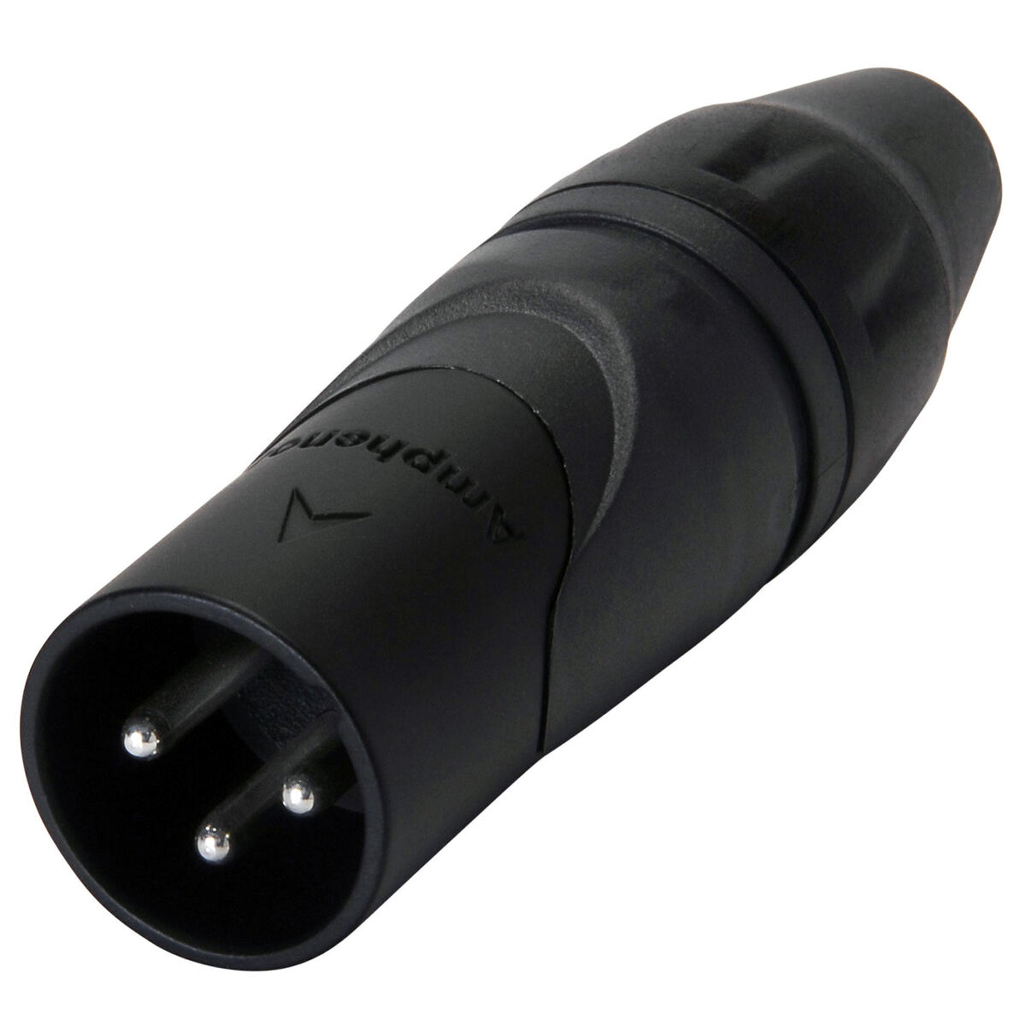 Amphenol AX3MB Male 3-Pin XLR Cable Mount Connector with Diecast Shell (Black, 10 Pack)