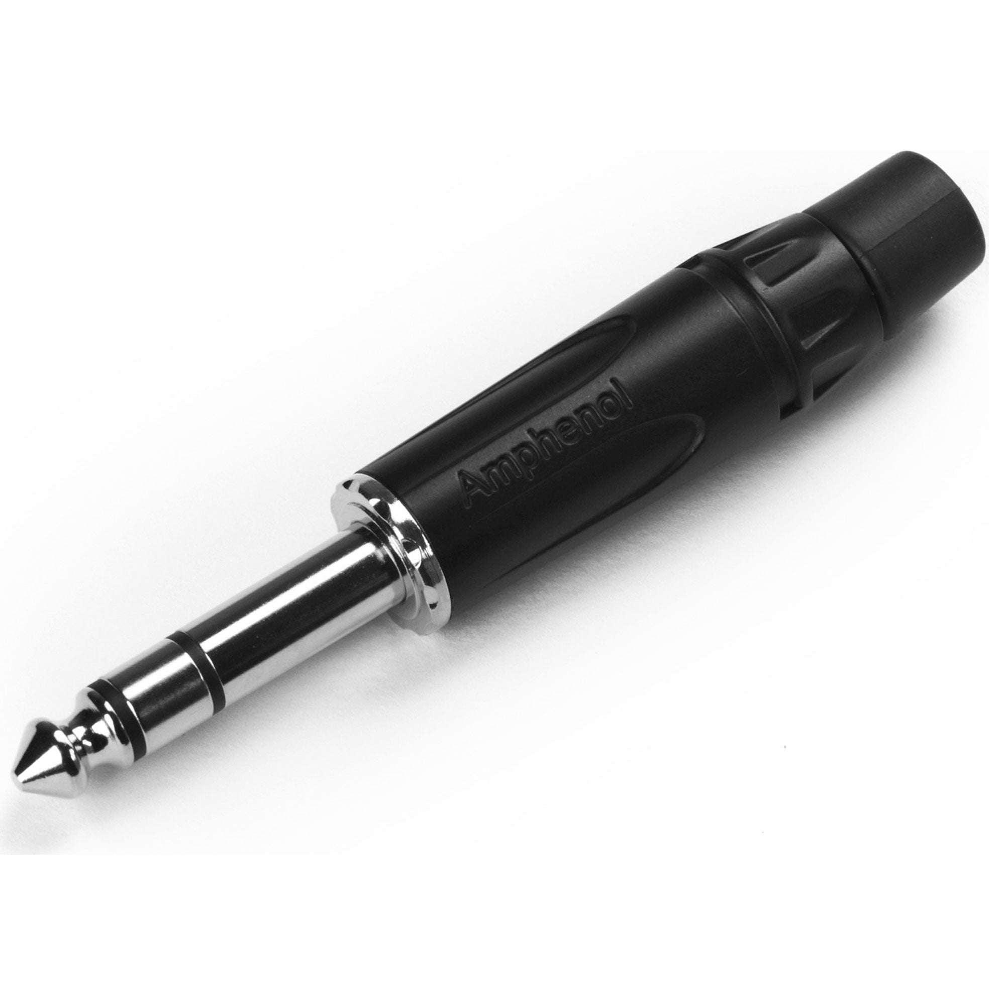 Amphenol ACPS-KB Professional 1/4" TRS Stereo Phone Plug (Black/Silver, Box of 100)
