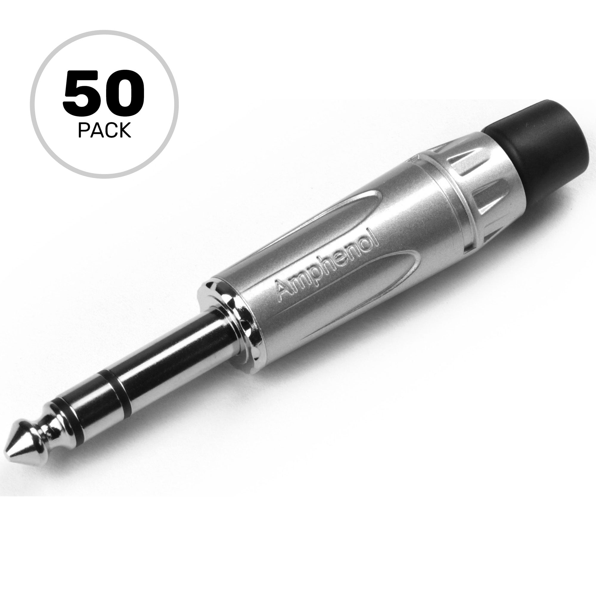 Amphenol ACPS-KN Professional 1/4" TRS Stereo Phone Plug (Nickel/Silver, 50 Pack)