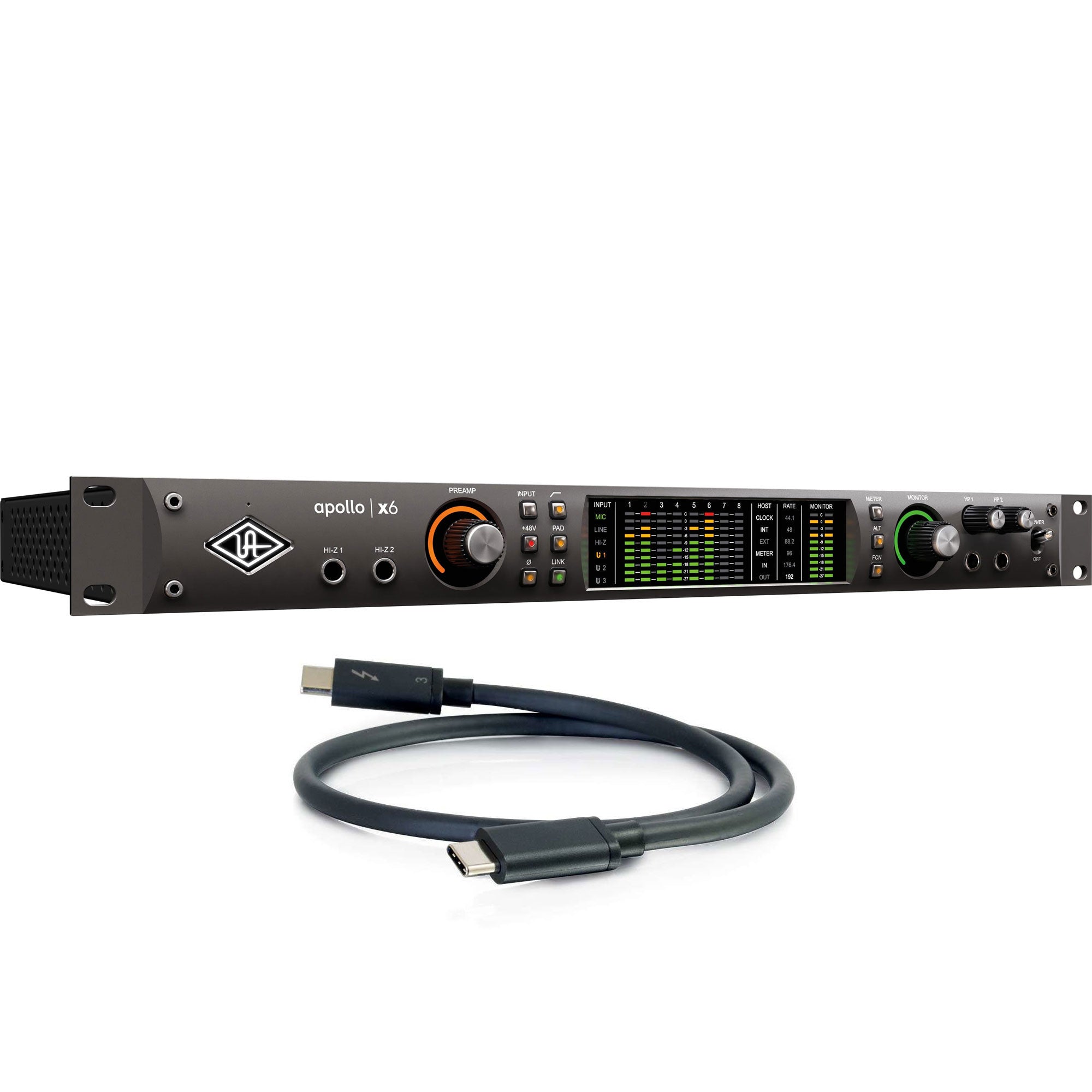 Universal Audio Apollo x6 Heritage Edition Rackmount Audio Interface with Thunderbolt 3 Cable