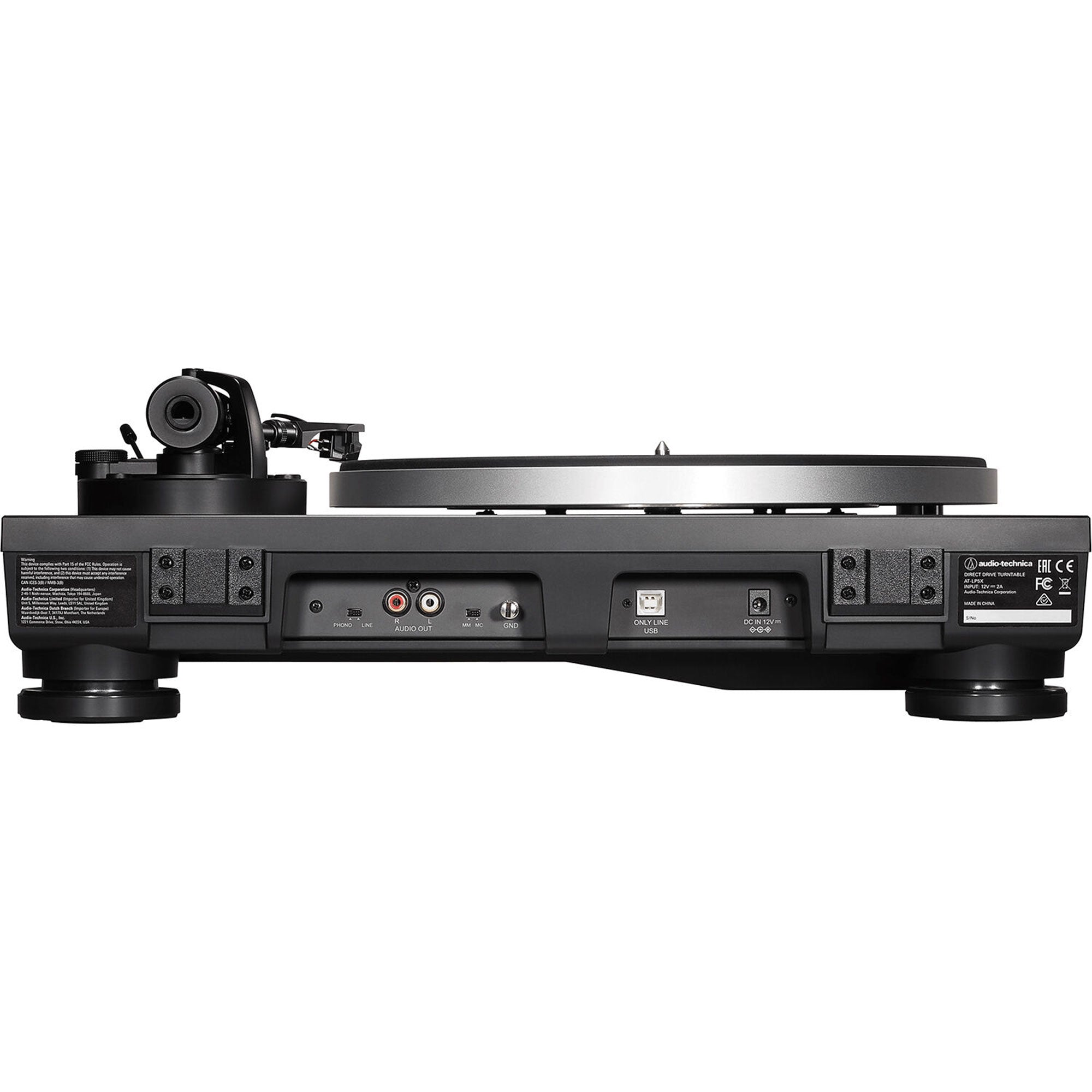 Audio-Technica AT-LP5X Fully Manual Direct-Drive Analog Turntable with USB (Matte Black)