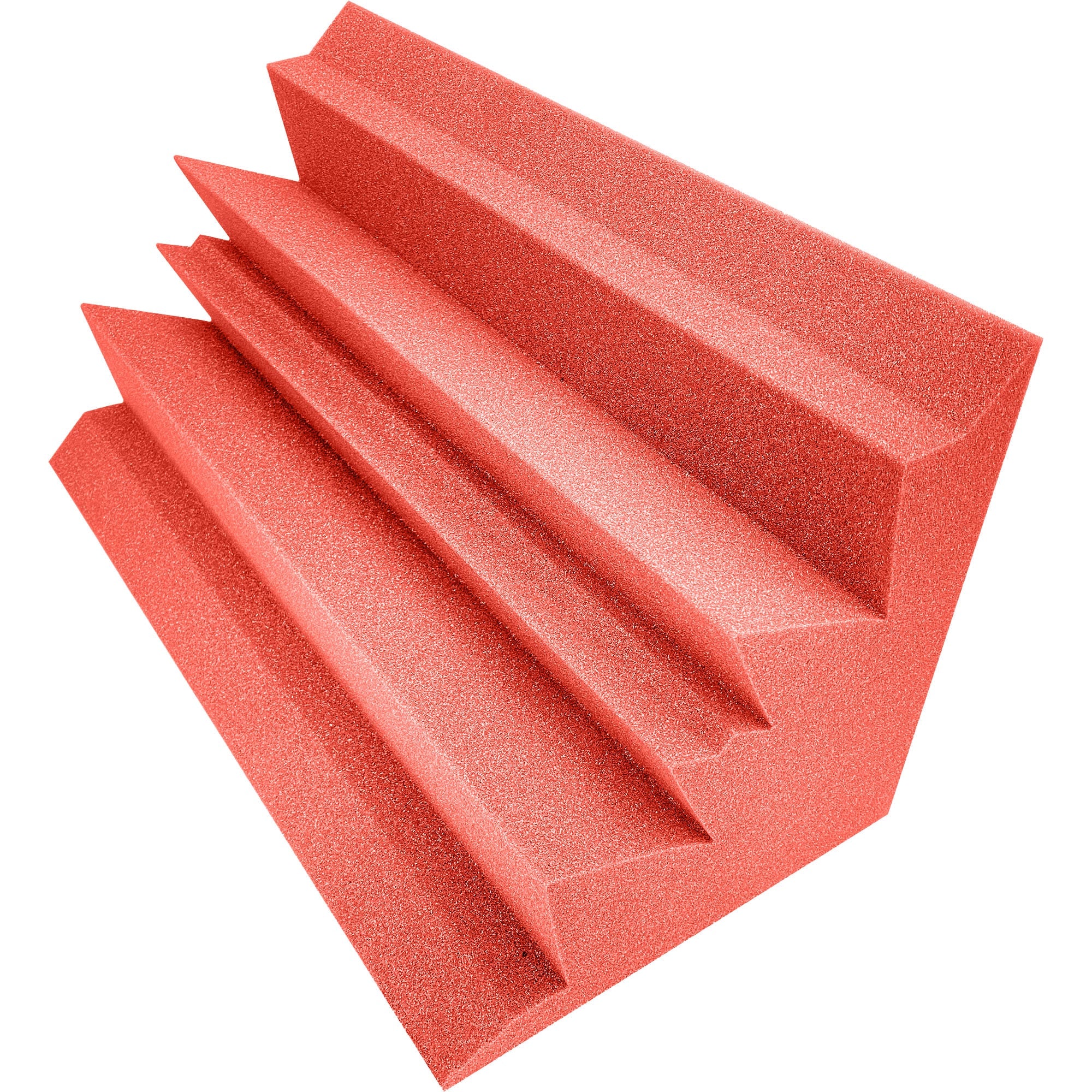 Performance Audio 12" x 12" x 24" Corner Acoustic Foam Bass Trap (Red, 4 Pack)