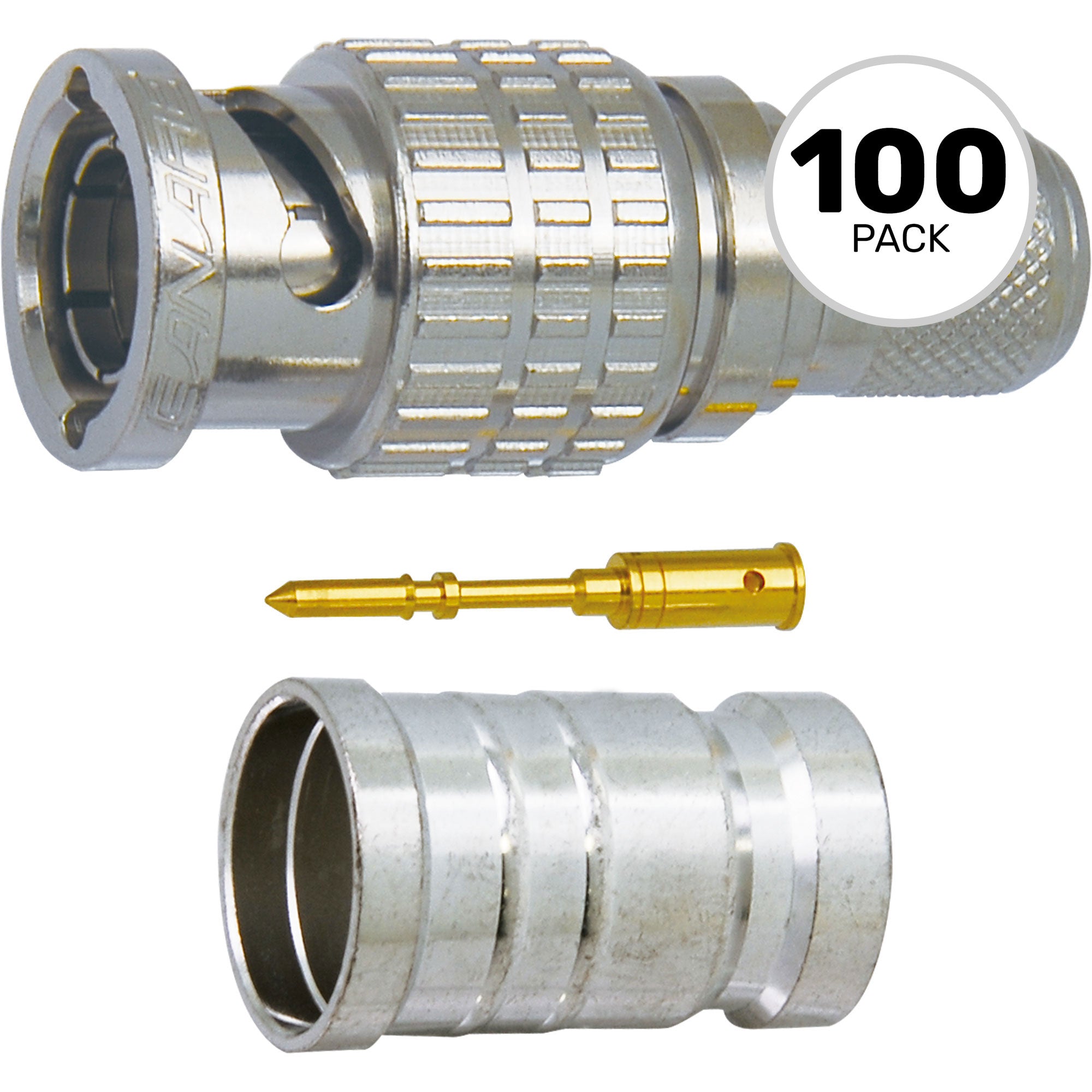 Canare BCP-C1 75 Ohm BNC, Solder Pin, Crimp Sleeve (100 Pack)
