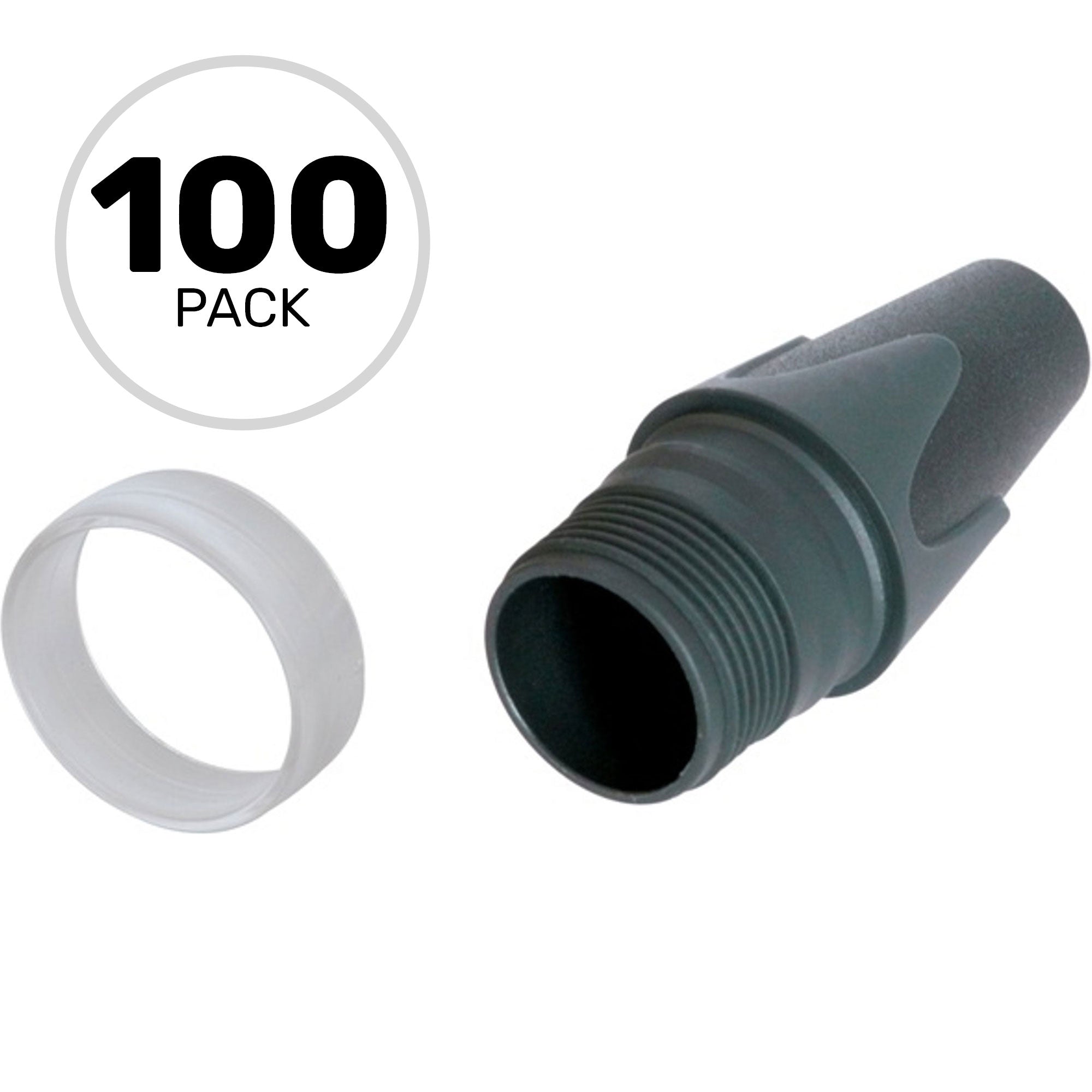 Neutrik BXX-CR Color Coding Boot for XX-Series (Black with Clear Ring, Box of 100)