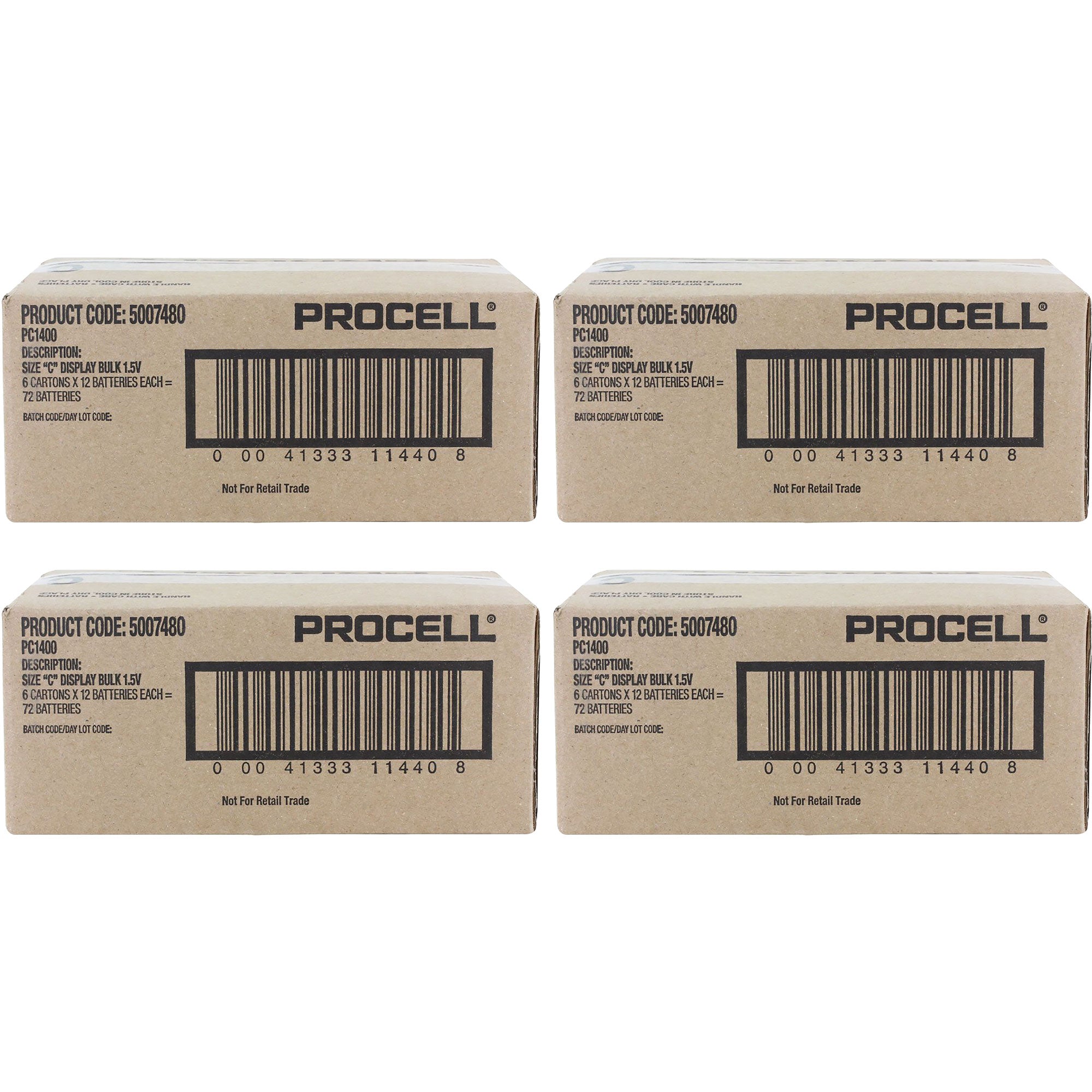 Duracell Procell C 1.5V Alkaline Batteries (288 Pack)