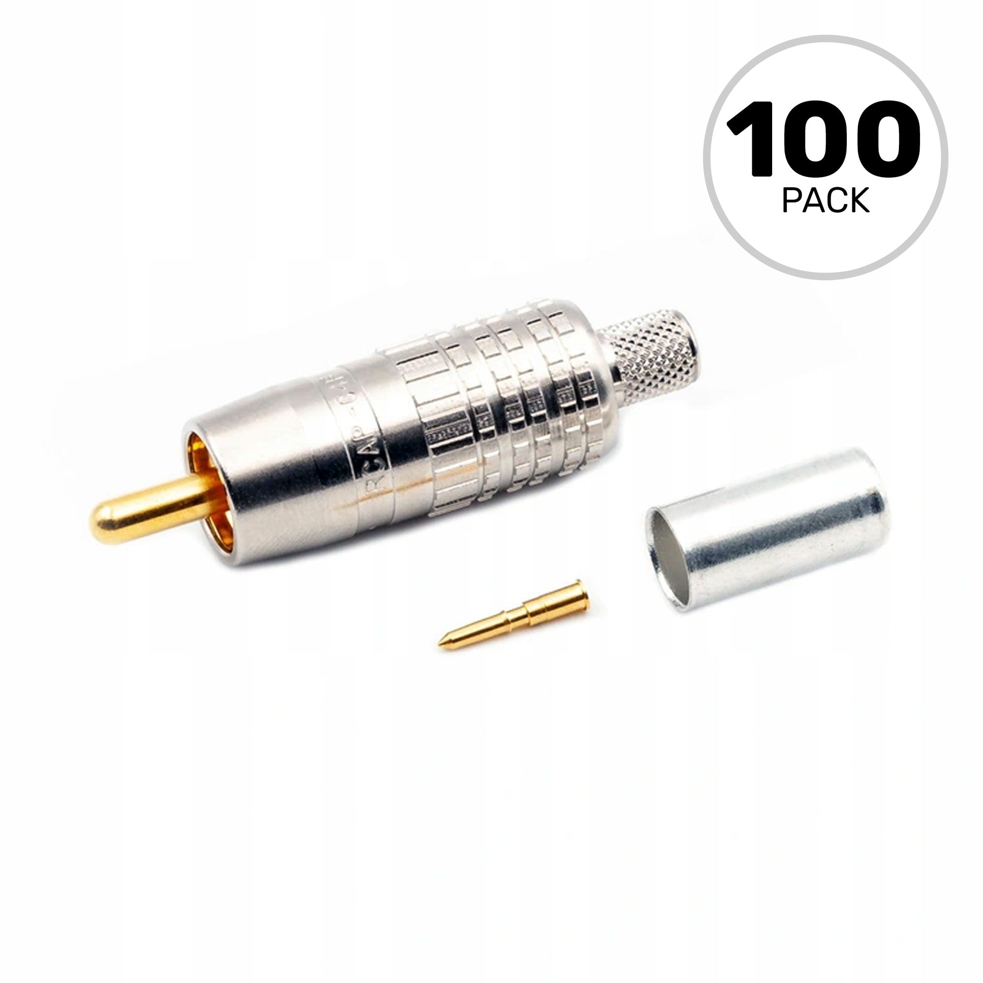 Canare RCAP-C5F 75 Ohm RCA Crimp Plug Connector for L-5CFB, etc. (100 Pack)