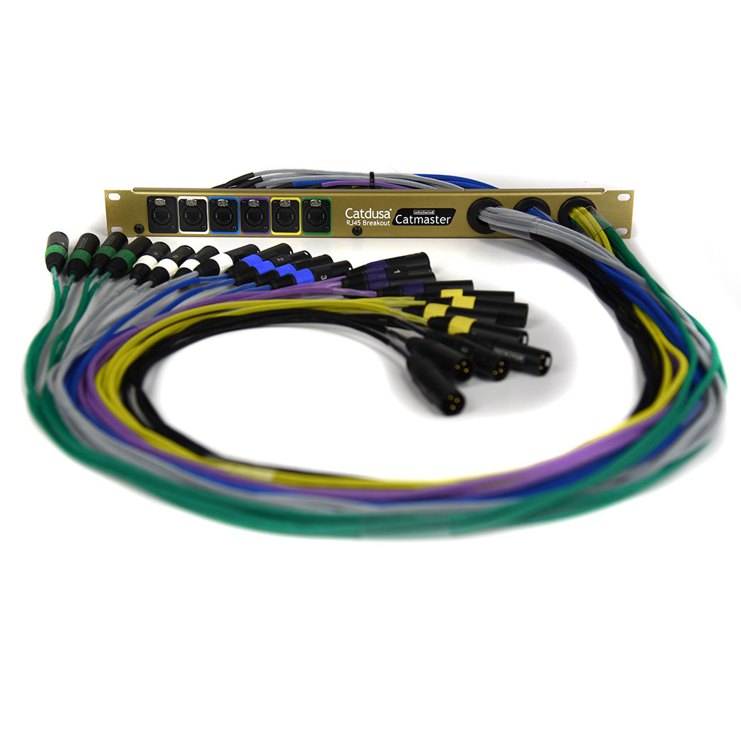 Whirlwind CatMaster Catdusa 6x RJ45 etherCON to 24x XLR Breakout Rack Panel