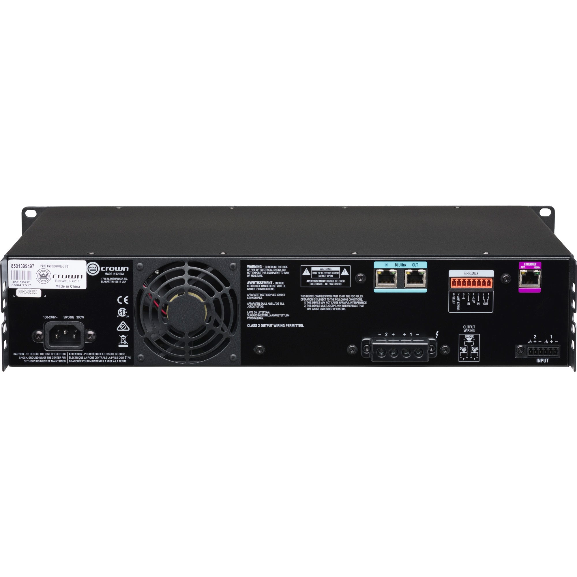 Crown CDi DriveCore 2|600BL 2-Channel Power Amplifier with BLU Link (600W)