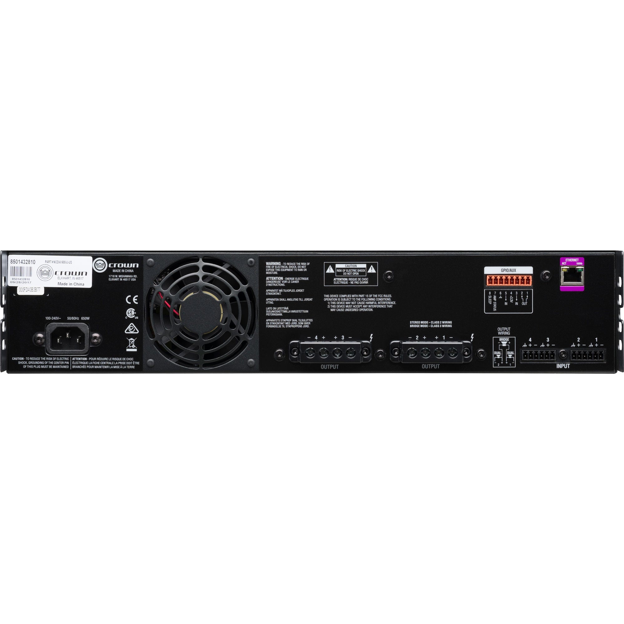 Crown CDi DriveCore 4|600 4-Channel Power Amplifier (600W)