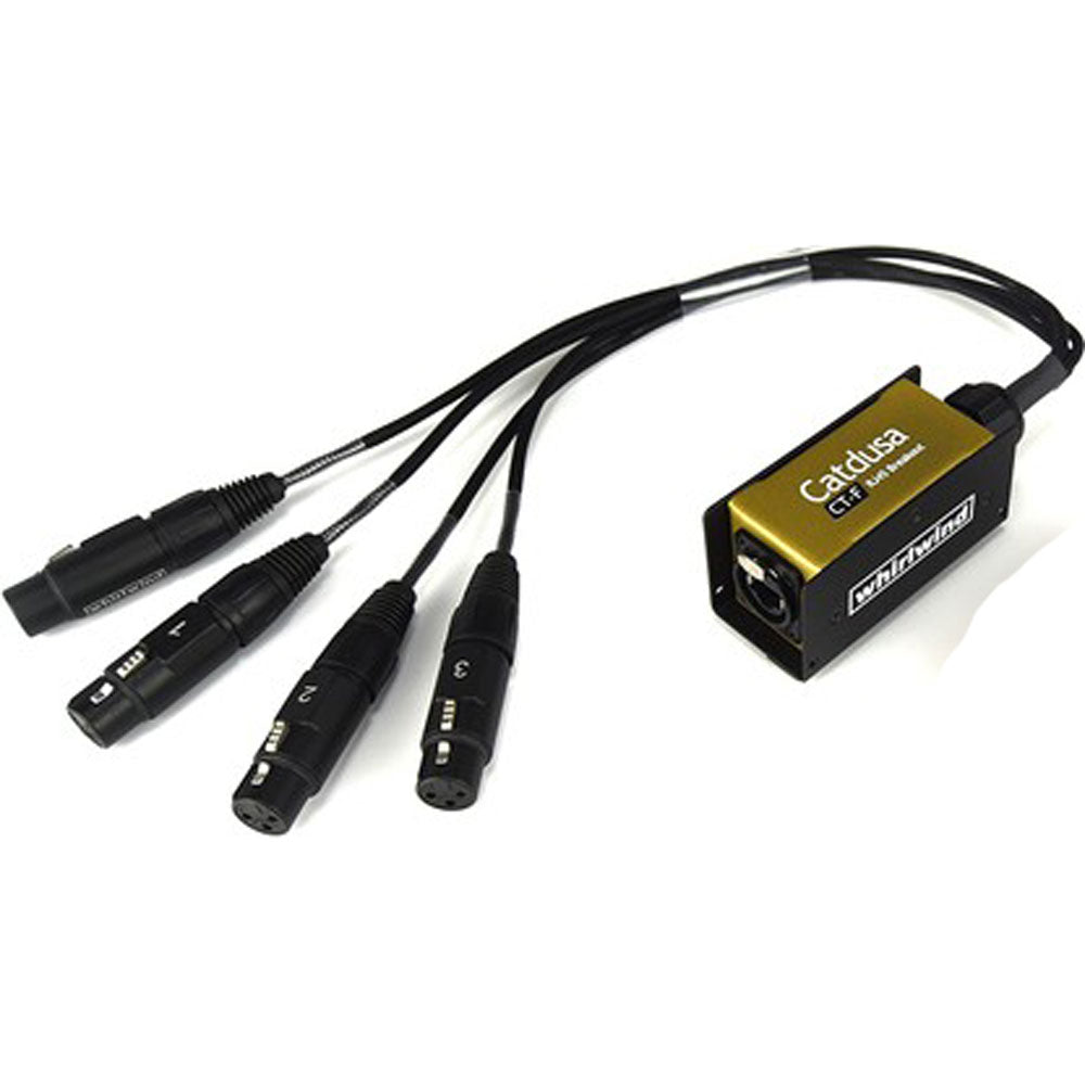 Whirlwind Catdusa CT-F RJ45 etherCON to 4x Female 3-Pin XLR Adapter