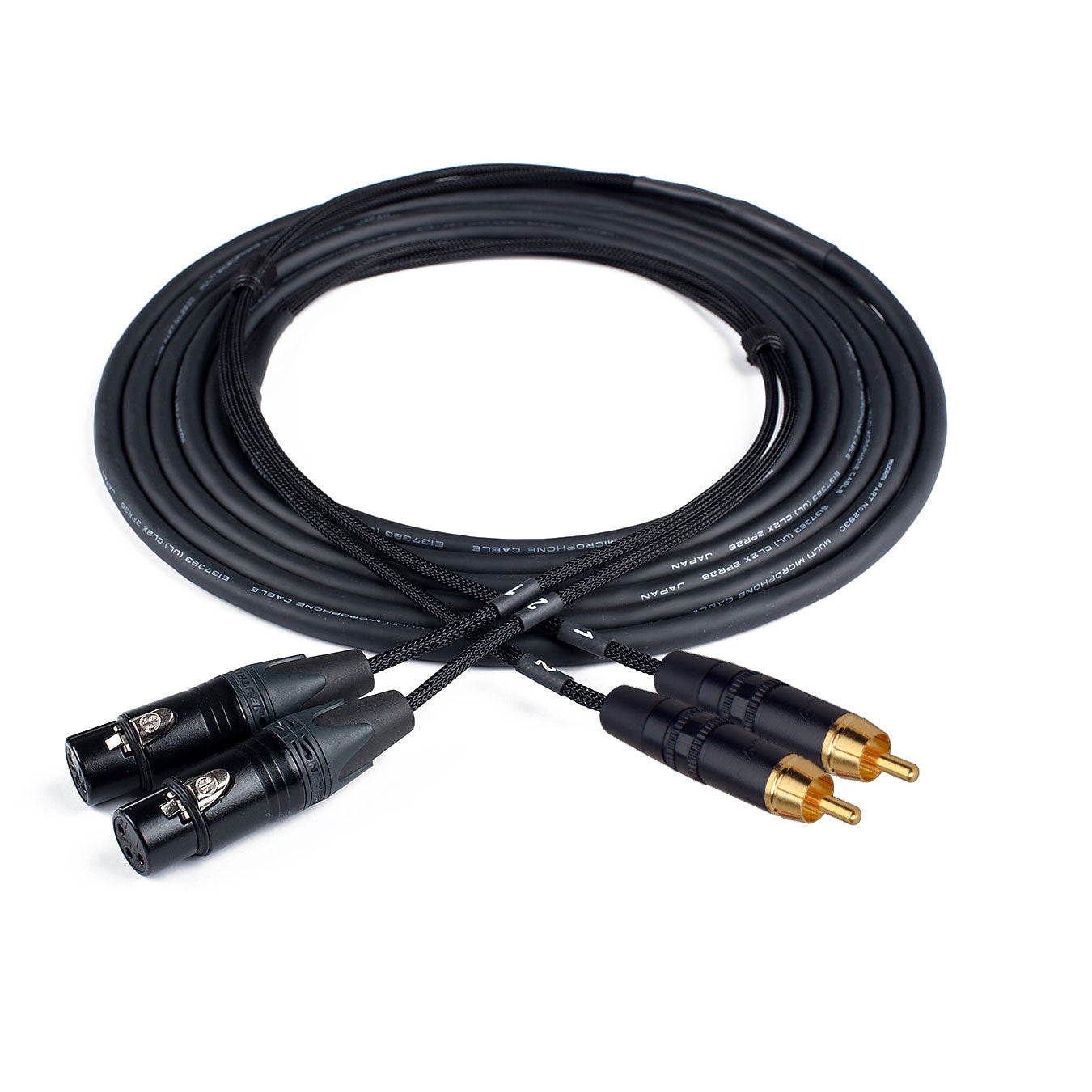Custom Cables 2-Channel Audio Snake Made from Mogami W2930 & Pro Connectors (XLR to RCA)