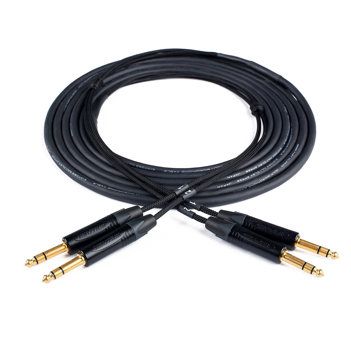 Custom Cables 2-Channel Audio Snake Made from Mogami W2930 & Pro Connectors (1/4" TRS to 1/4" TRS)