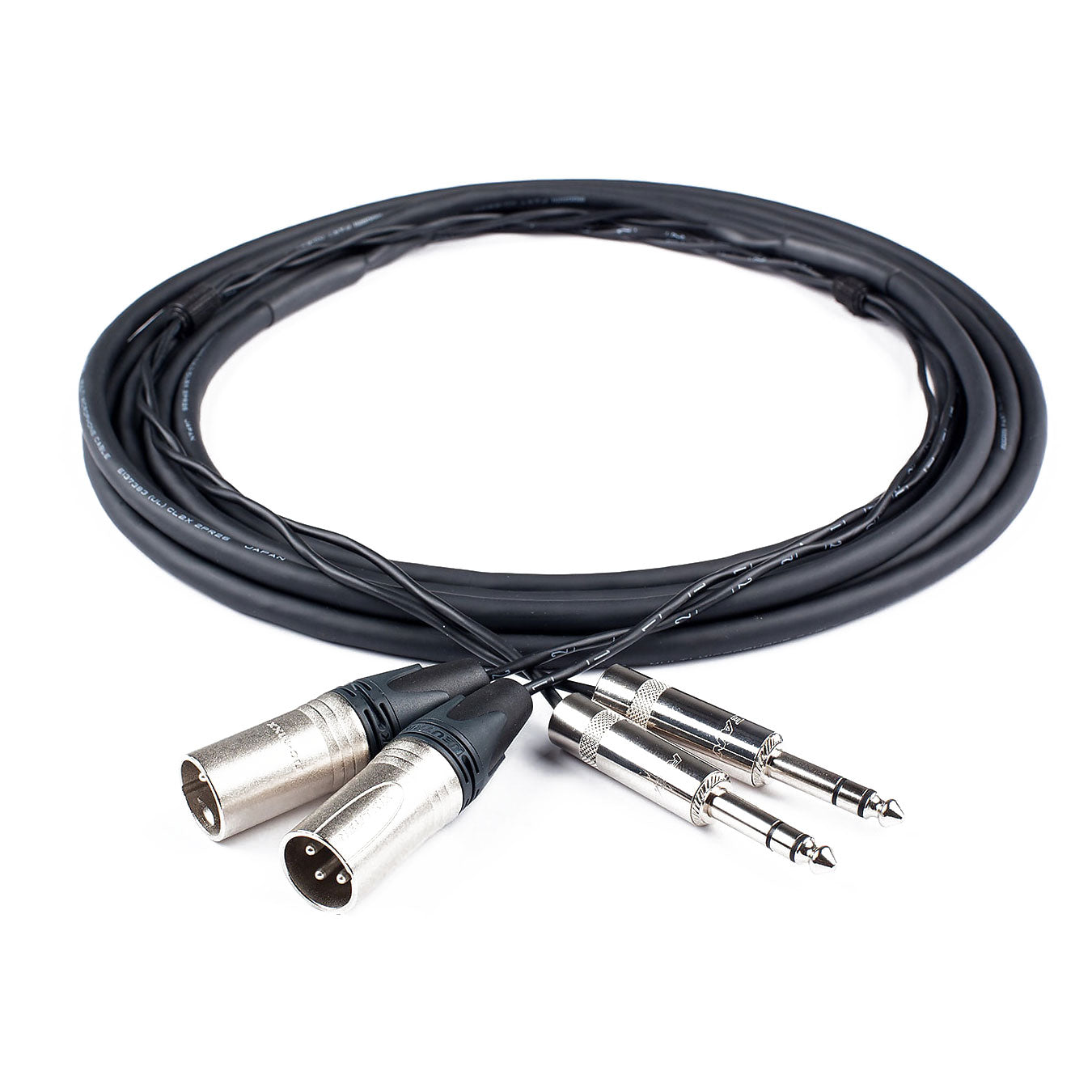 Custom Cables 2-Channel Audio Snake Made from Mogami W2930 & Pro Connectors (XLR to 1/4" TRS)