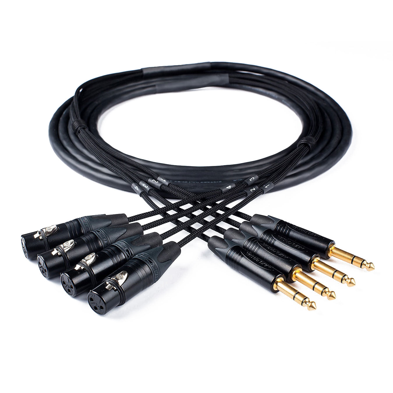 Custom Cables 4-Channel Audio Snake Made from Mogami W2931 & Neutrik Connectors (Config per Channel)