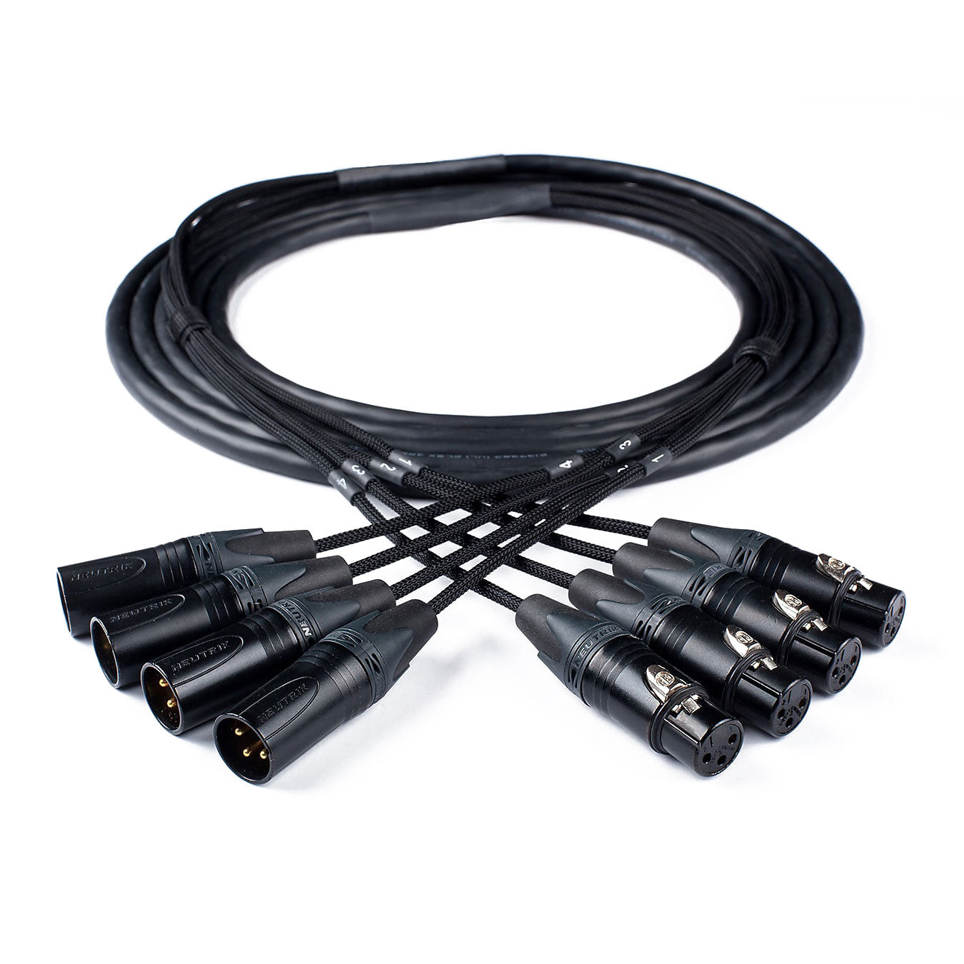 Custom Cables 4-Channel Audio Snake Made from Mogami W2931 & Neutrik Connectors (Config per Side)