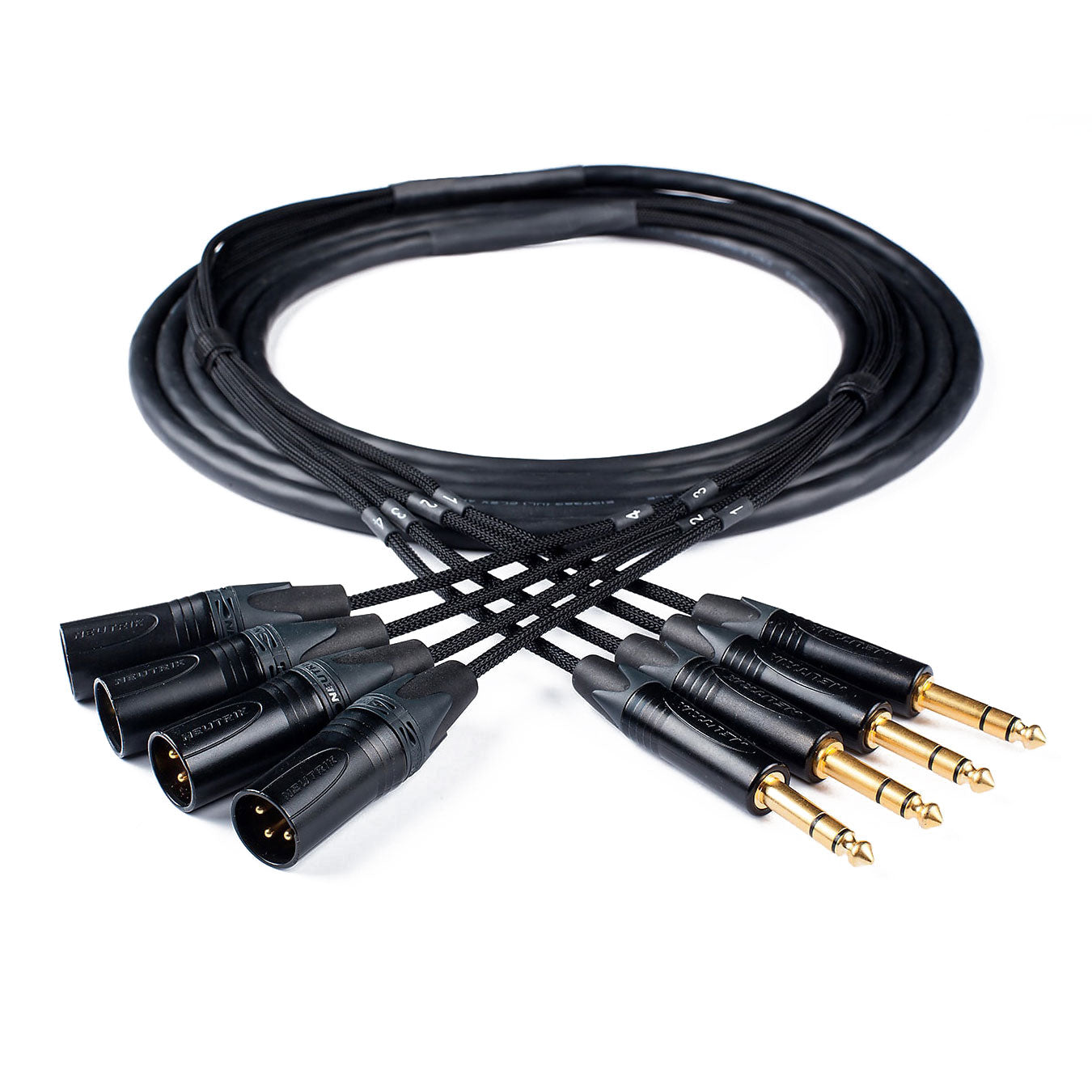 Custom Cables 4-Channel Audio Snake Made from Mogami W2931 & Neutrik Connectors (Config per Channel)