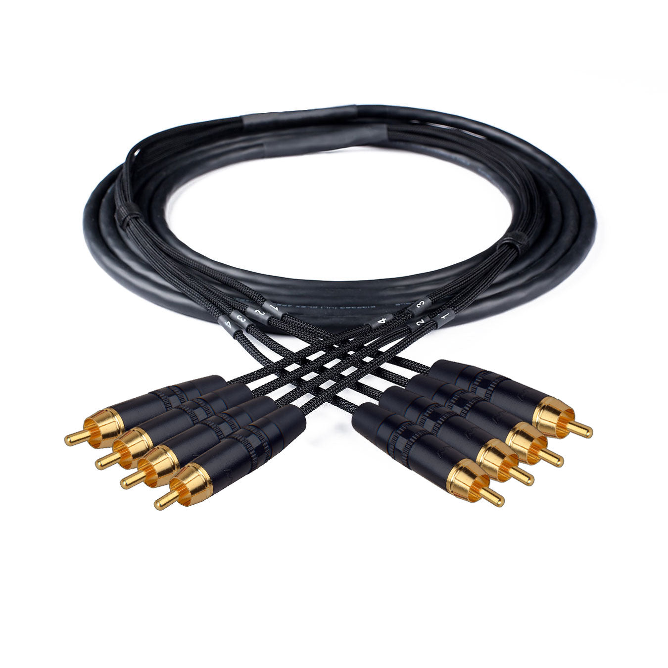 Custom Cables 4-Channel Audio Snake Made from Canare MS202 & Pro Connectors (RCA to RCA)