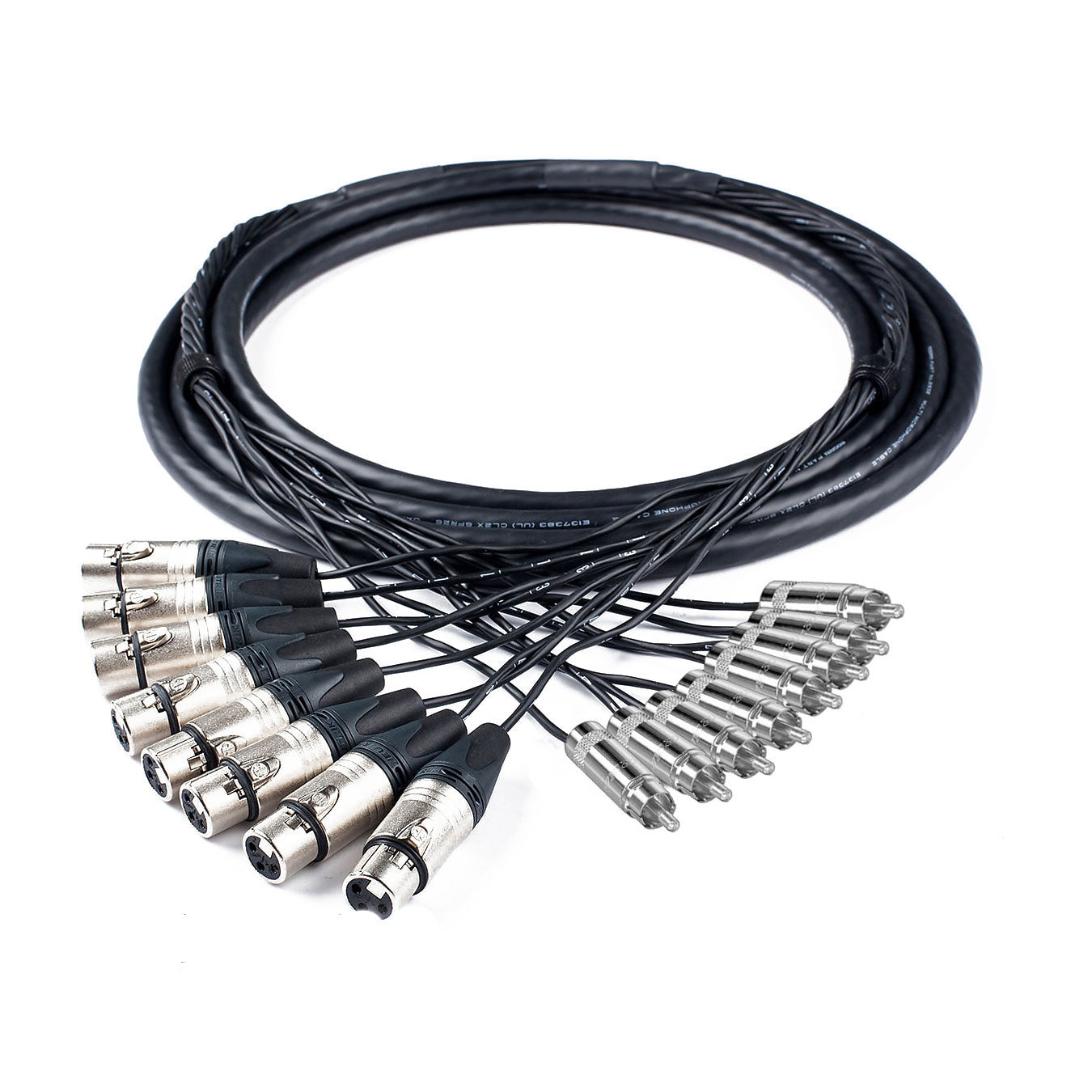 Custom Cables 8-Channel Audio Snake Made from Mogami W2932 & Pro Connectors (XLR to RCA)