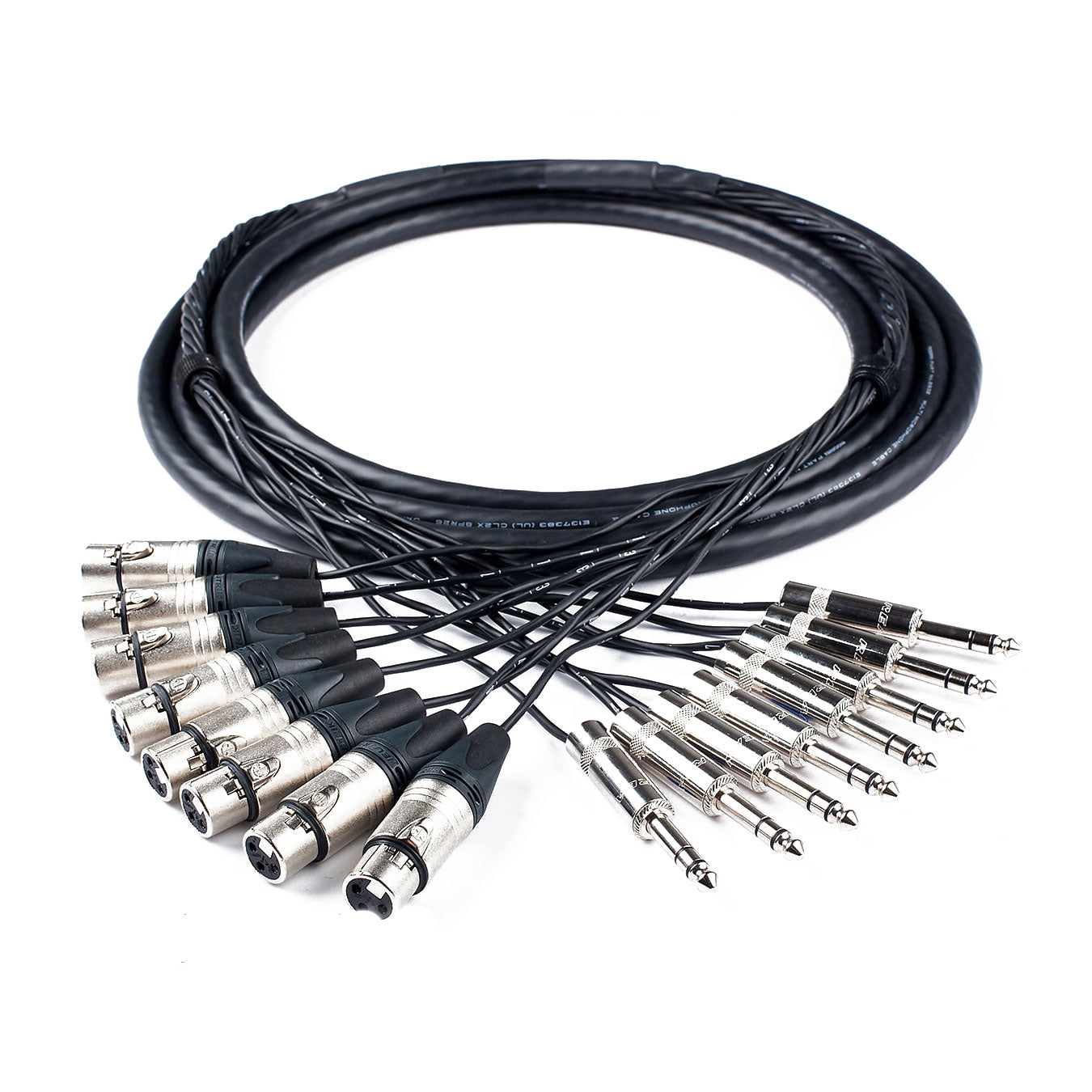 Custom Cables 8-Channel Audio Snake Made from Mogami W2932 & Neutrik Connectors (Config per Side)