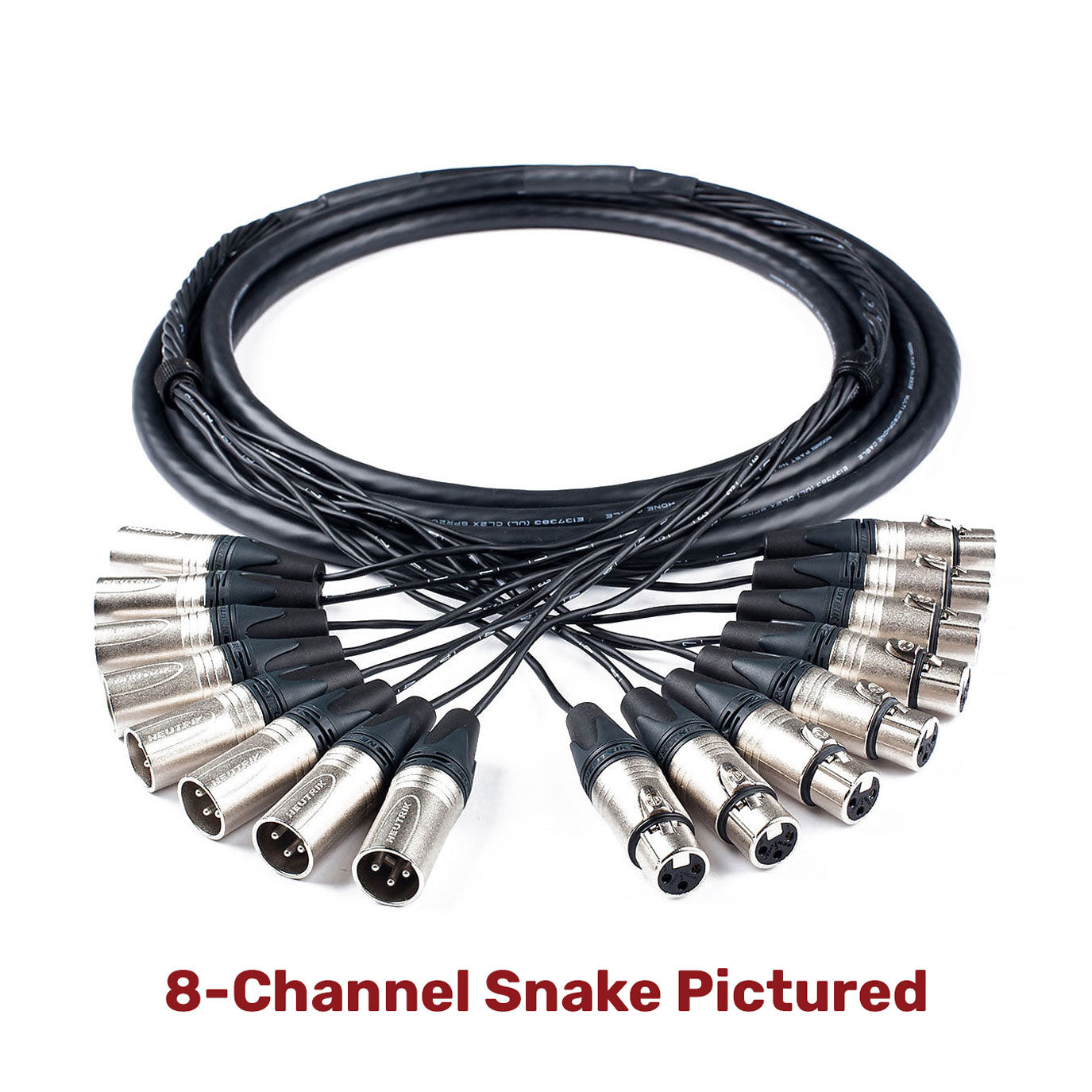 Custom Cables 12-Channel Audio Snake Made from Mogami W2933 & Neutrik Connectors (Config per Side)