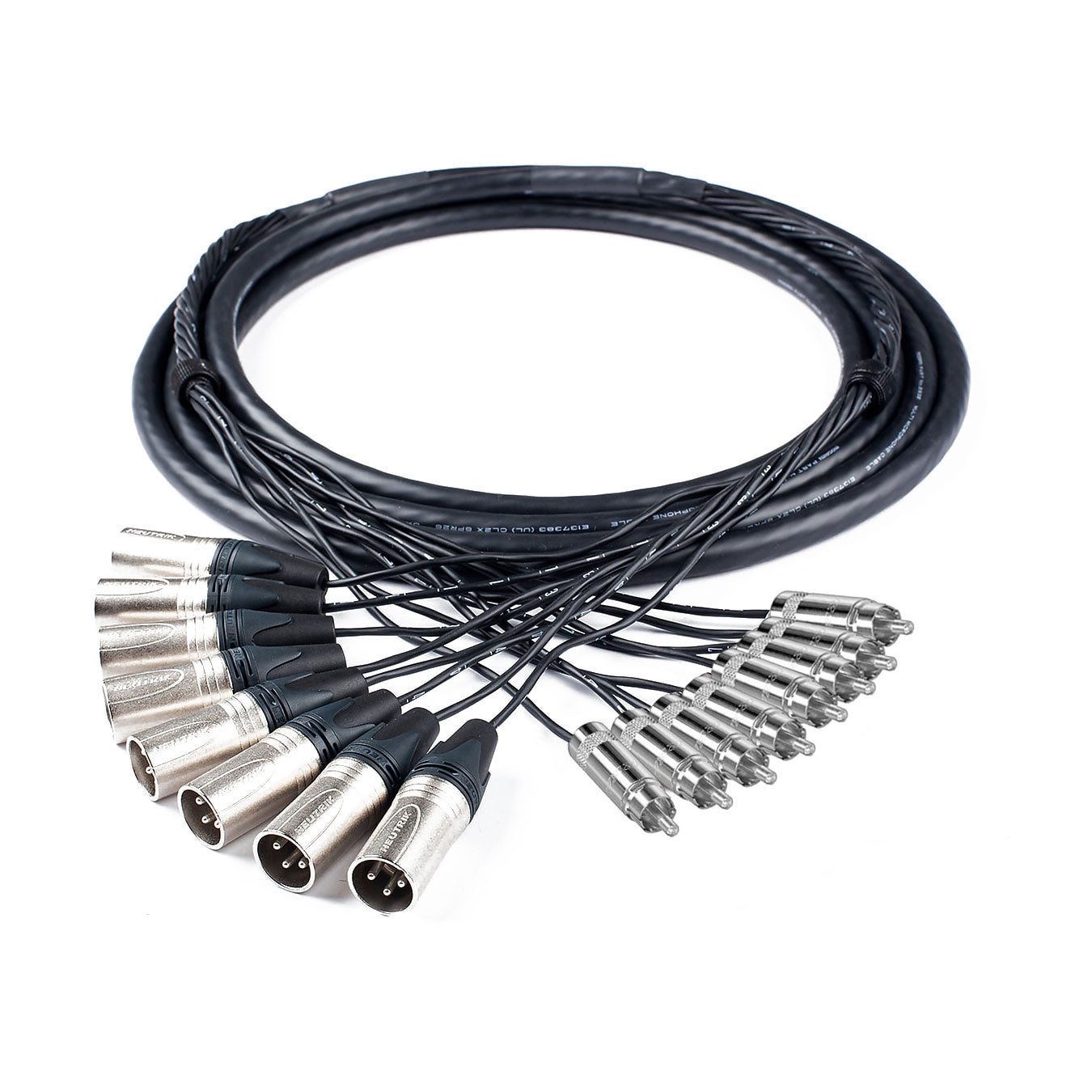 Custom Cables 8-Channel Audio Snake Made from Mogami W2932 & Pro Connectors (XLR to RCA)