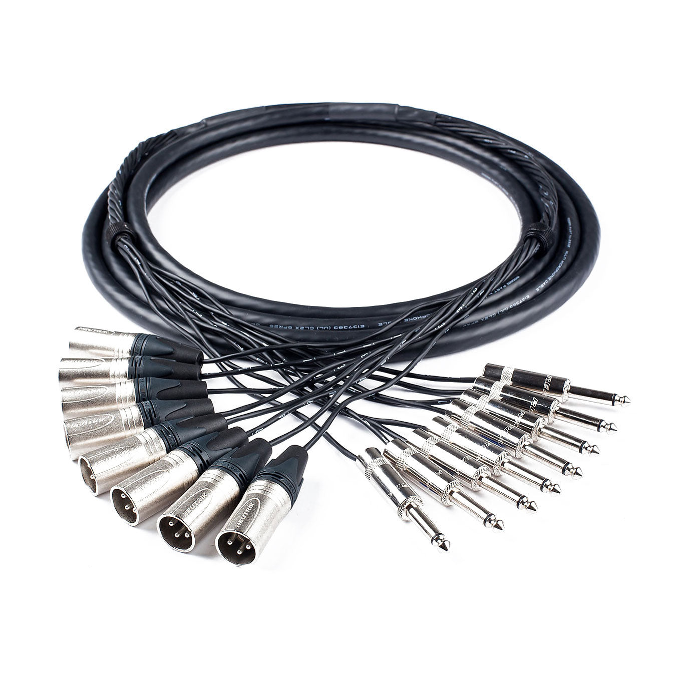 Custom Cables 8-Channel Audio Snake Made from Mogami W2932 & Pro Connectors (XLR to 1/4" TS)