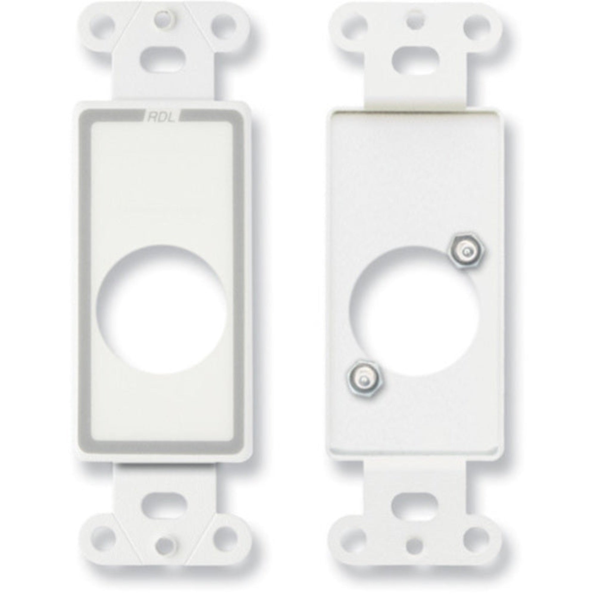 RDL D-D1 Decora Plate Punched for Single Neutrik D-Shape Connector (White)