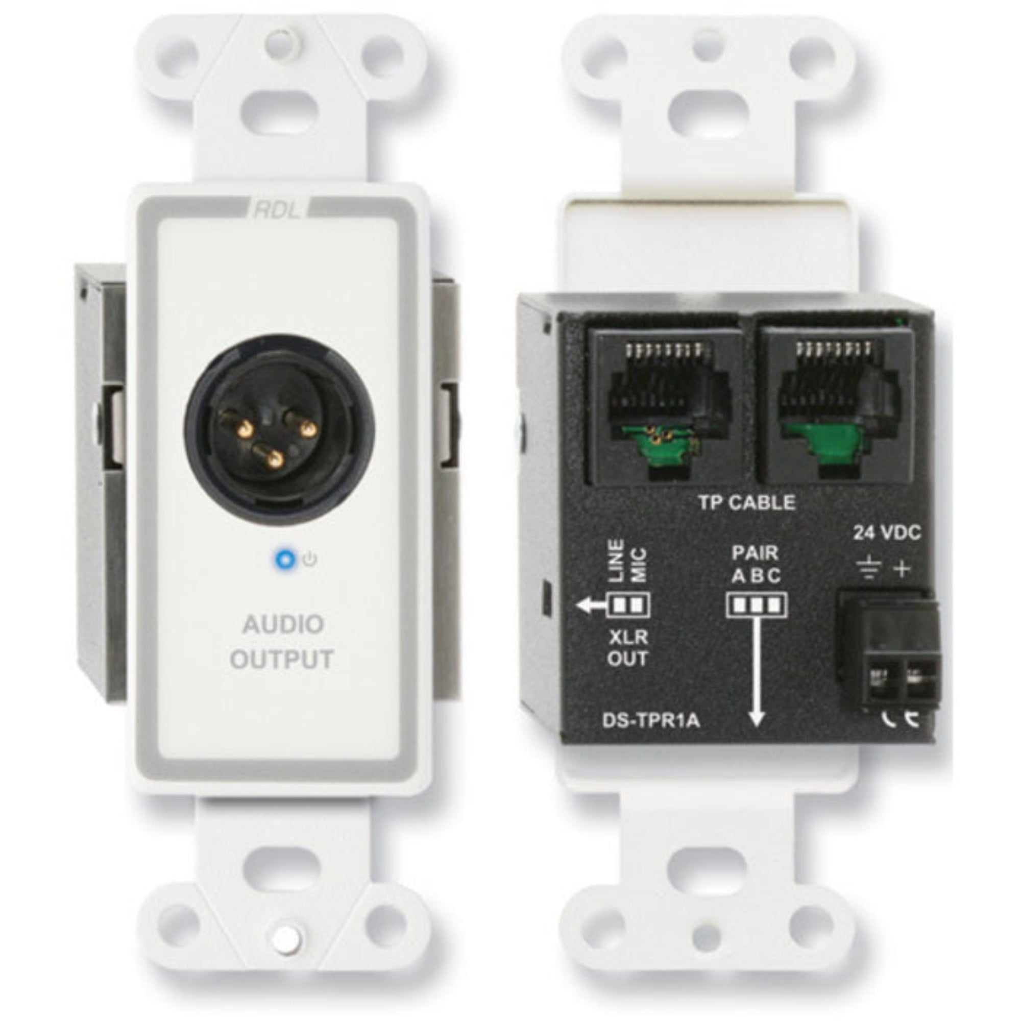 RDL D-TPR1A Active Single-Pair Receiver on Decora Plate (White)