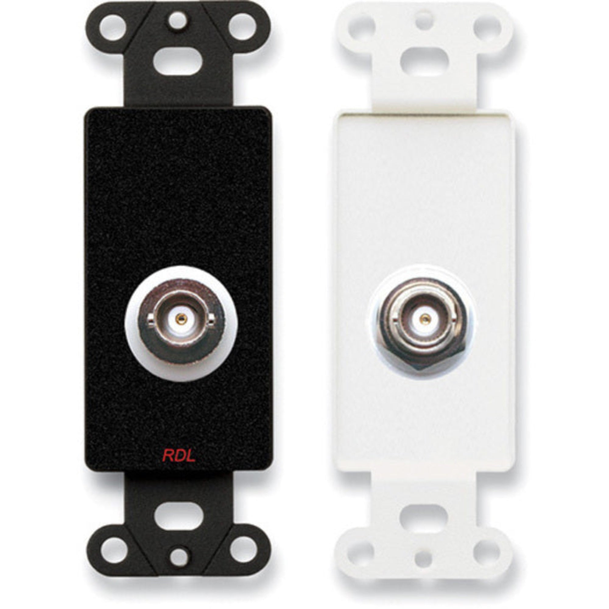 RDL DB-BNC/D Insulated Double BNC Jack on Decora Plate (Black)