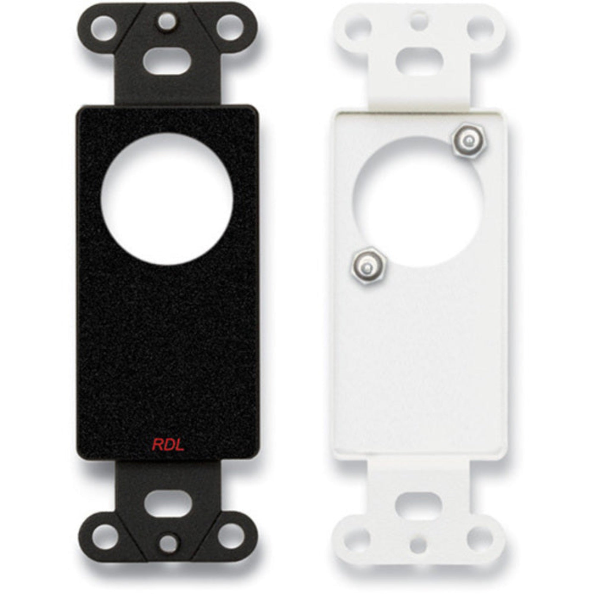 RDL DB-D1T Decora Plate Punched for Single Neutrik D-Shape Connector - Top Aligned (Black)